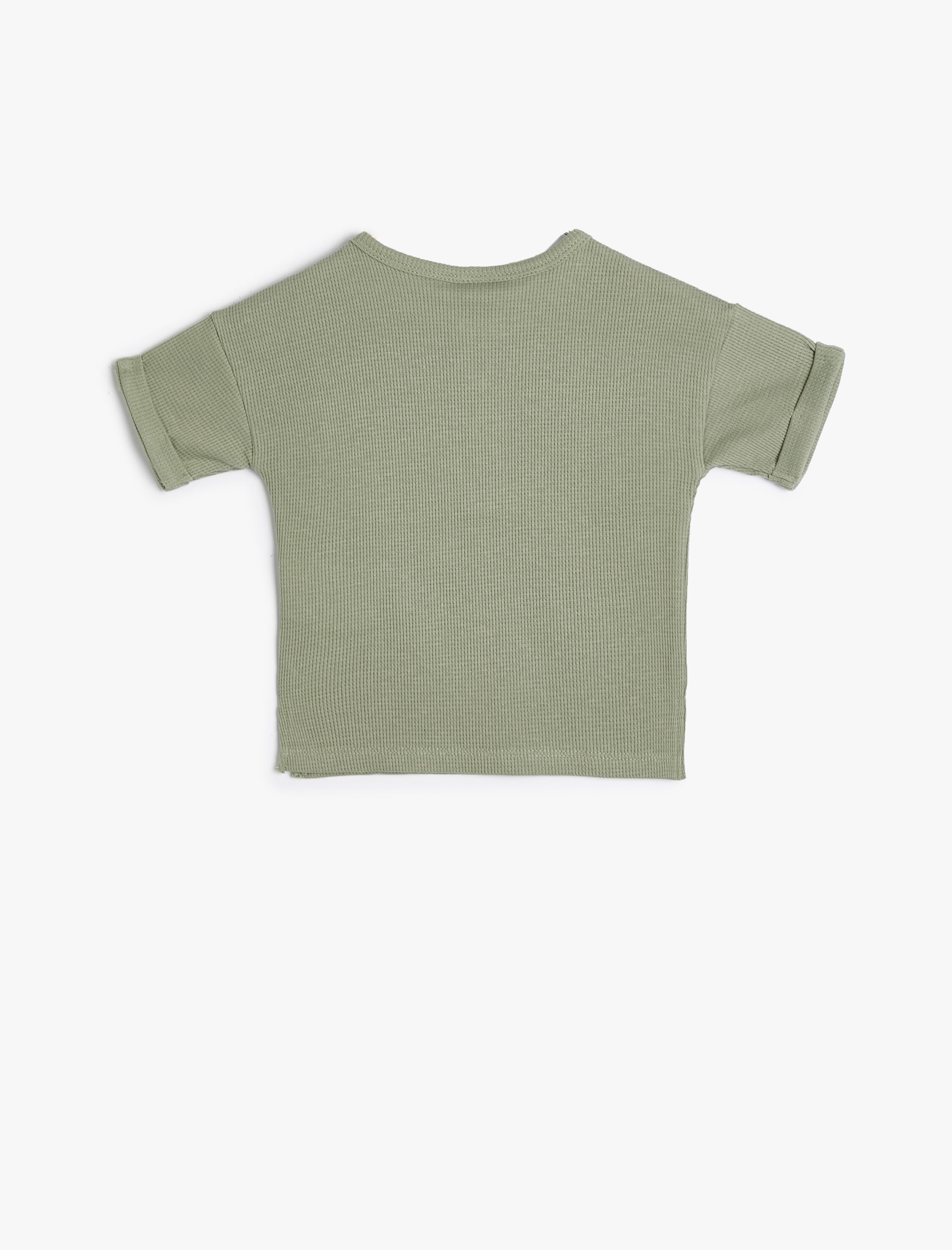  Erkek Bebek Basic Tişört Ribanalı Kısa Kollu Bisiklet Yaka Pamuklu