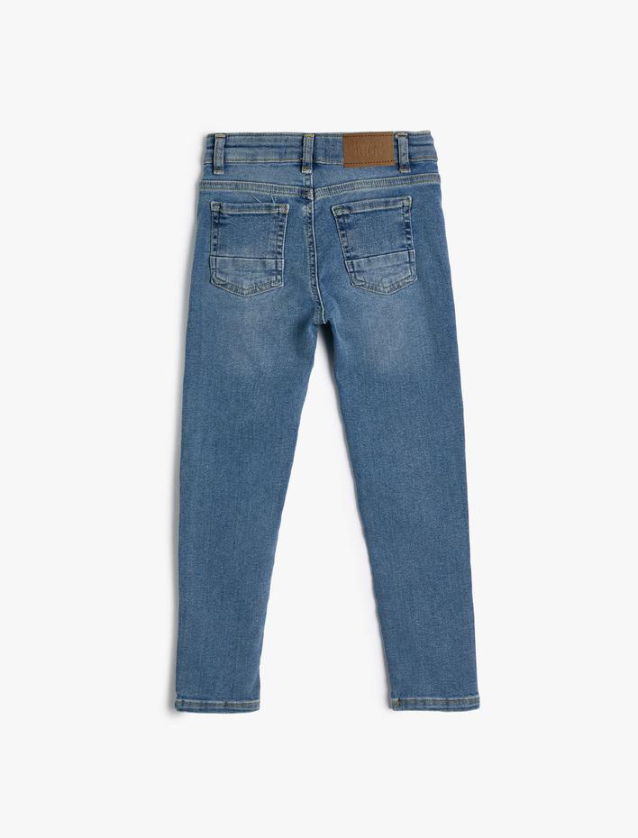 Erkek Çocuk Kot Pantolon Pamuklu Cepli - Slim Jean