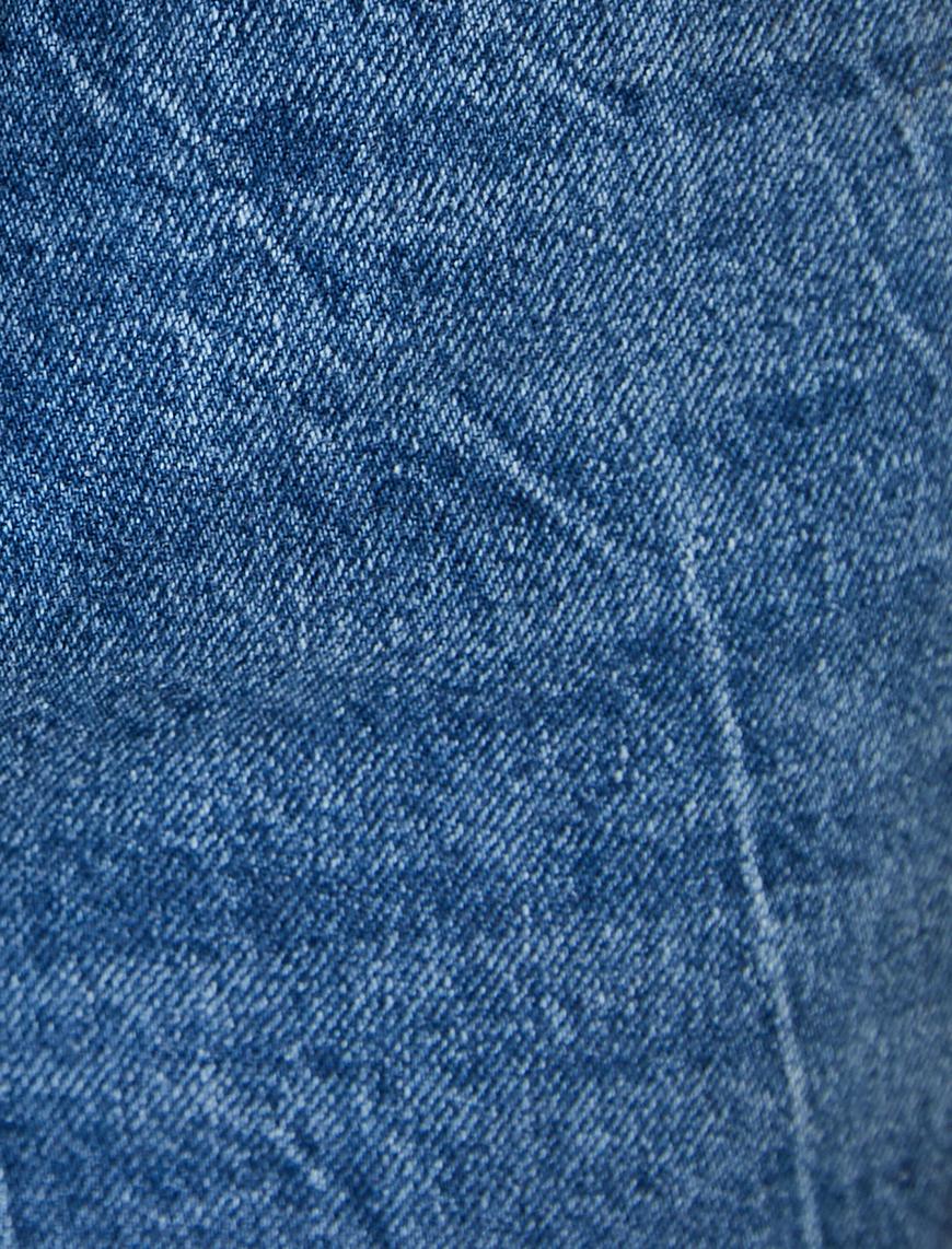   Yüksek Bel Straight Jean Kot Pantolon Yırtık Düz Paça - Eve Jeans