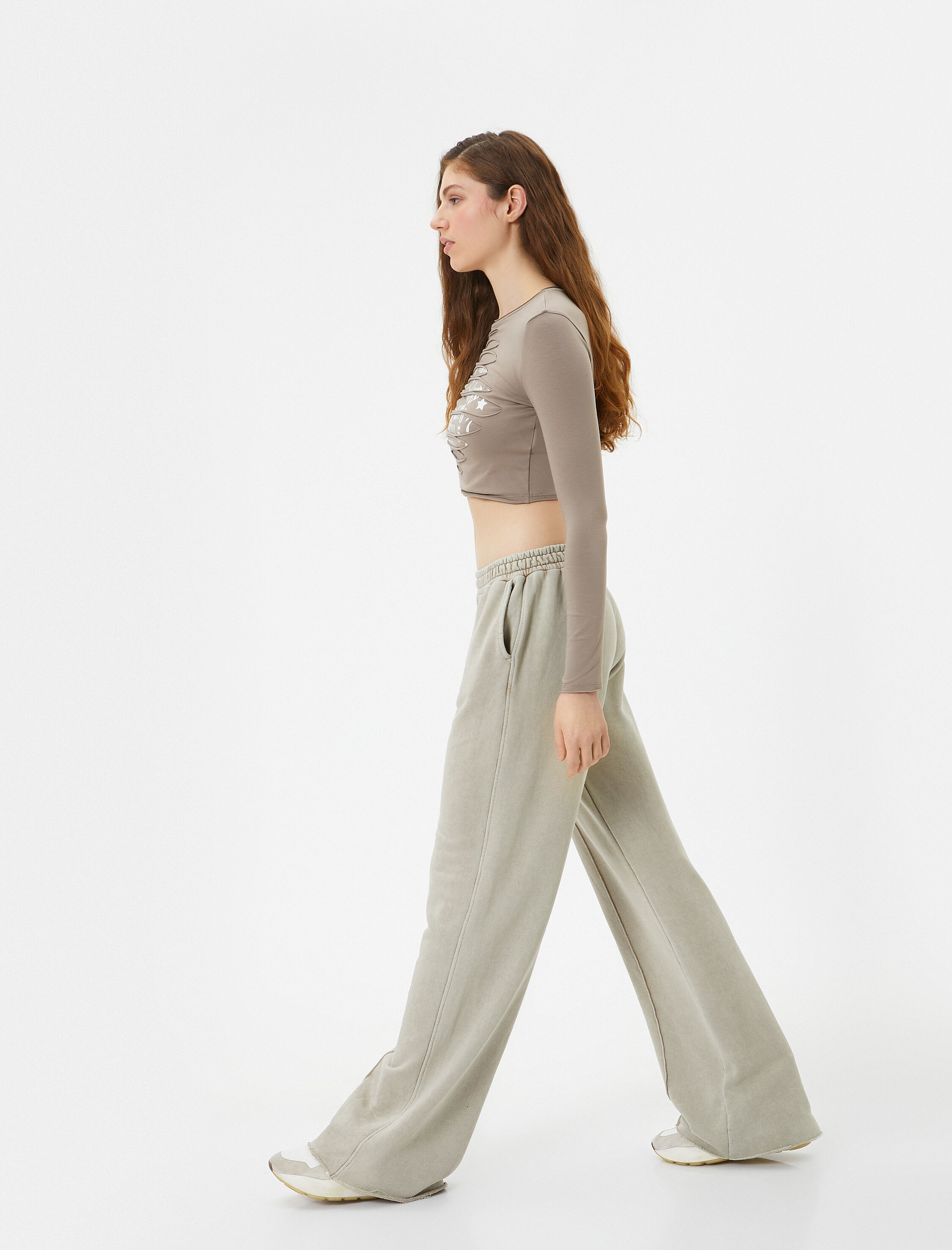   Geniş Paça Eşofman Altı Beli Bağlamalı