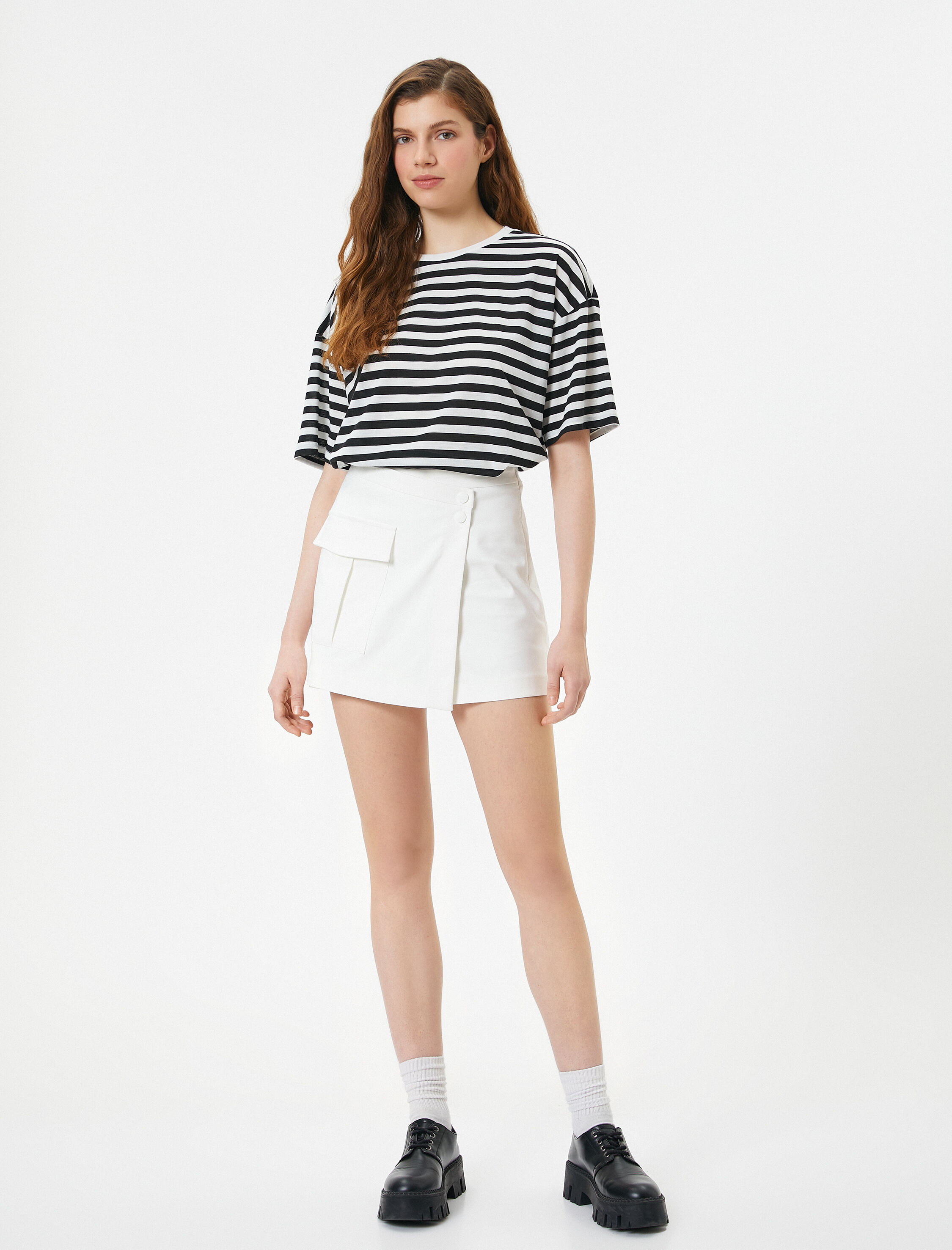   Tişört Bisiklet Yaka Kısa Kollu Viskoz Karışımlı