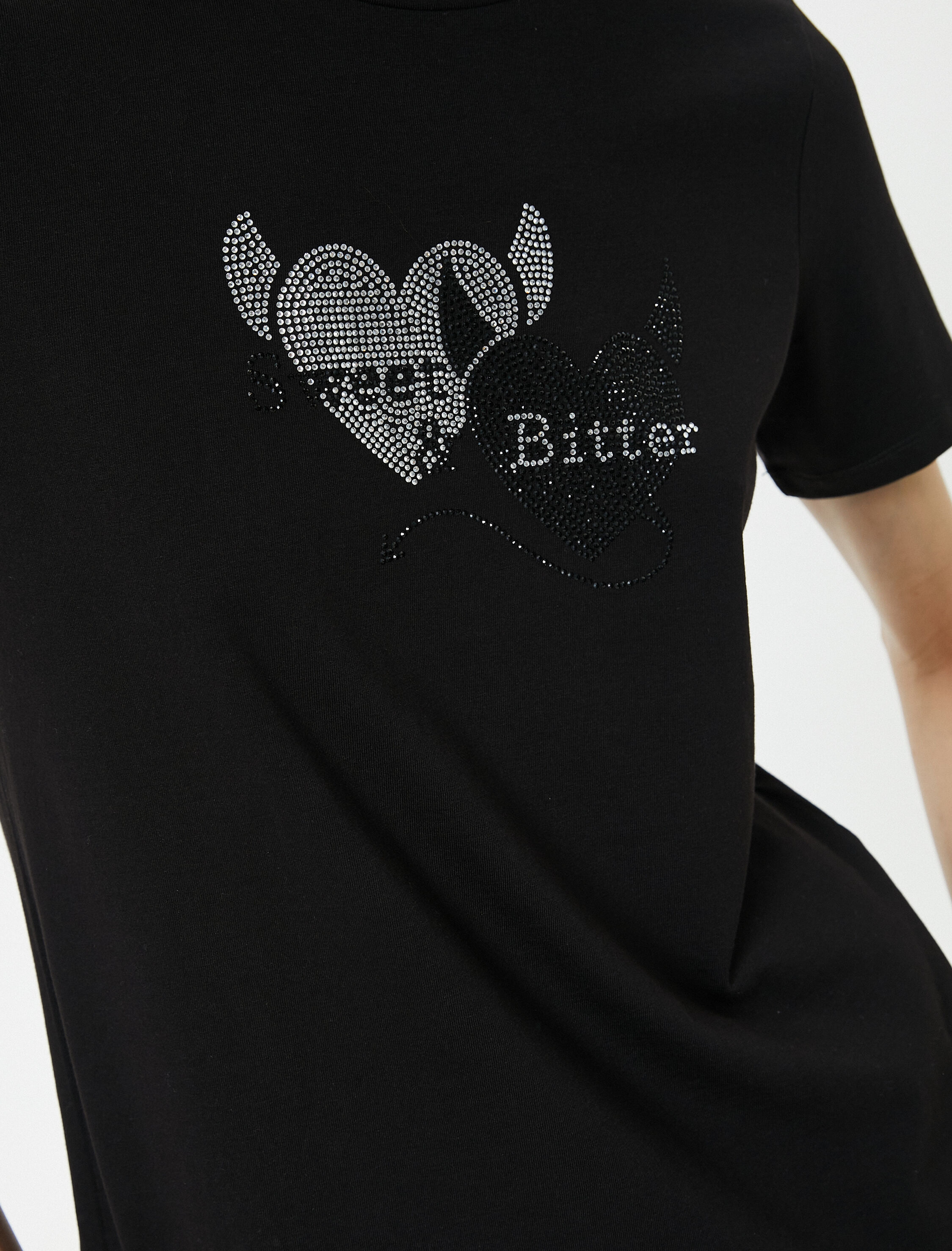   Kısa Kollu Tişört Baskılı Bisiklet Yaka Pamuklu