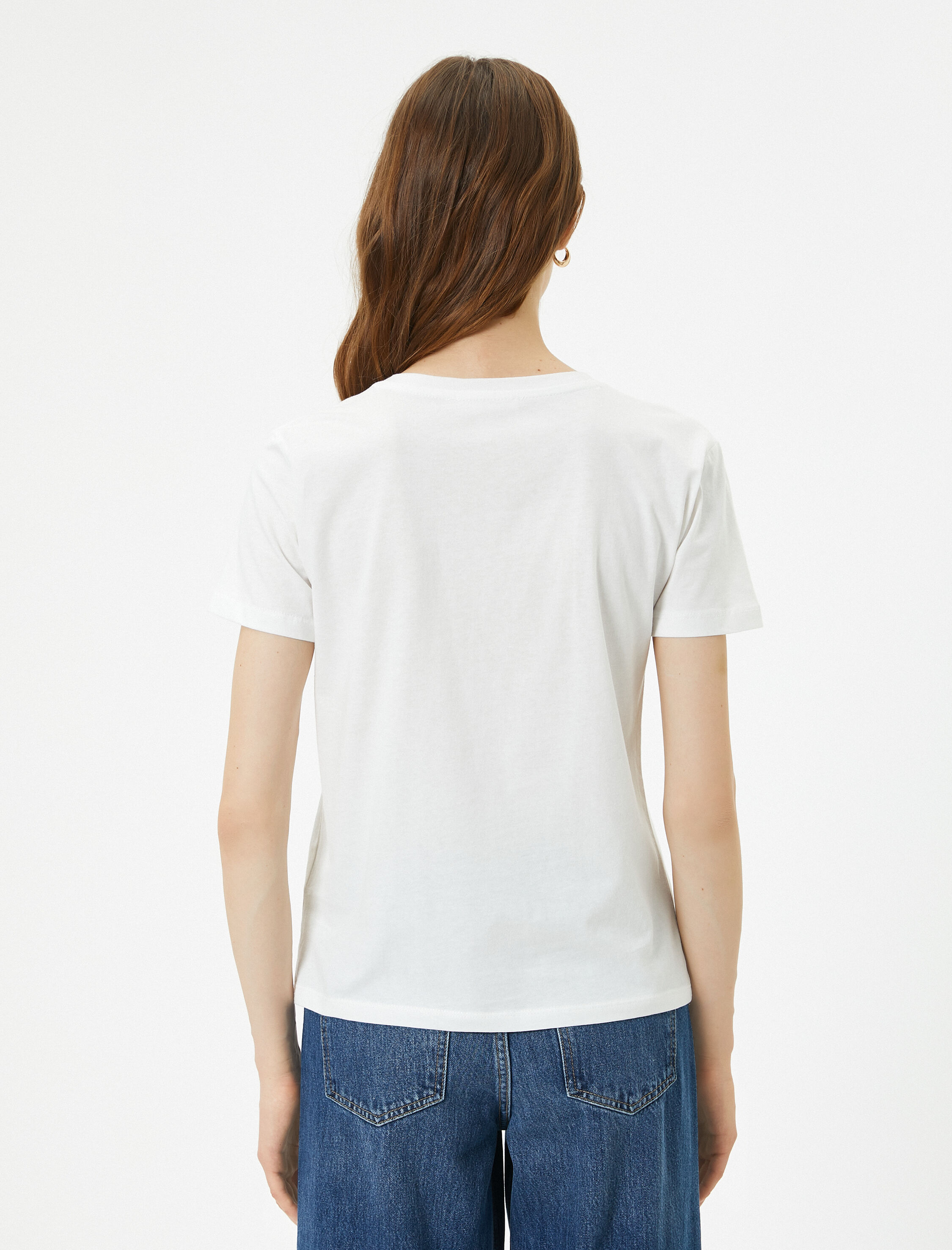   Slogan Baskılı Tişört Bisiklet Yaka Kısa Kollu