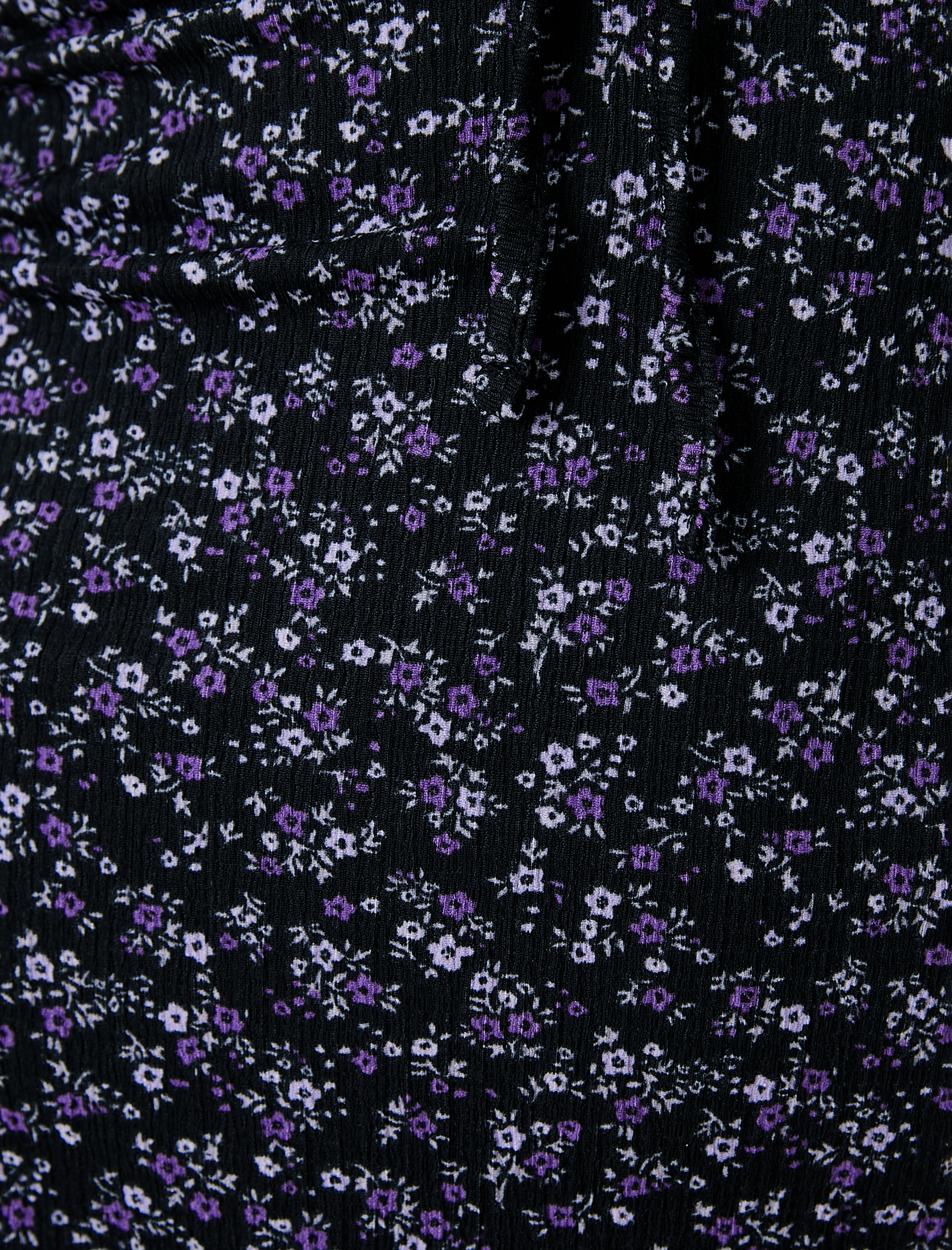   Çiçekli Yırtmaçlı Midi Elbise Uzun Kollu Kare Yaka Önü Bağlama Detaylı Bürümcük