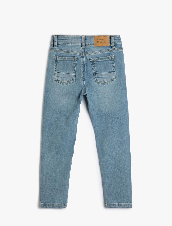 Erkek Çocuk Kot Pantolon Pamuklu Cepli - Slim Jean