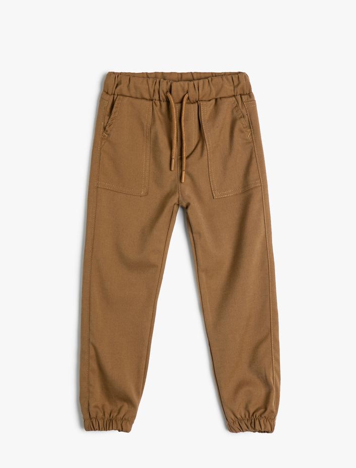 Erkek Çocuk Kargo Jogger Pantolon Cepli Beli Bağlamalı