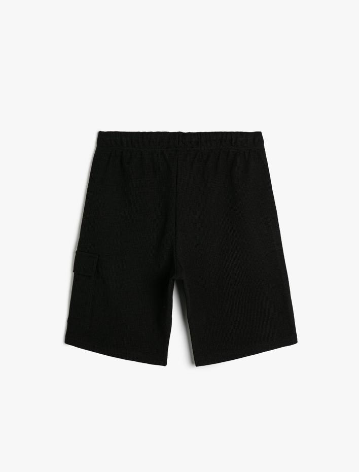 Erkek Çocuk Basic Şort Beli Bağlamalı Kapaklı Cep Detaylı