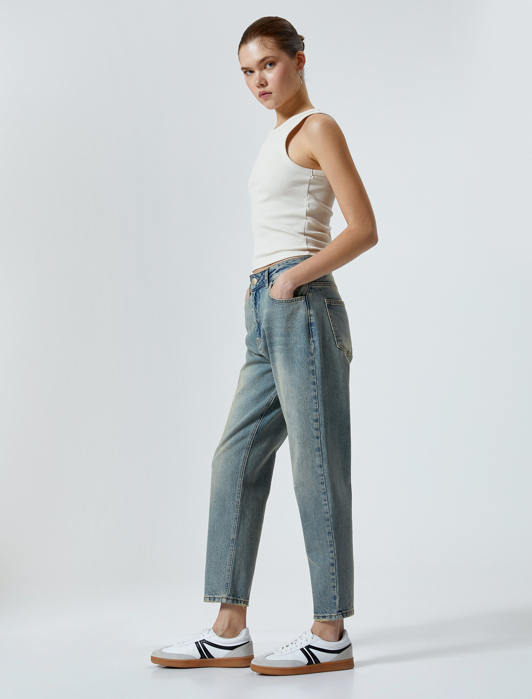   Ribanalı Basic Atlet Pamuklu Slim Fit