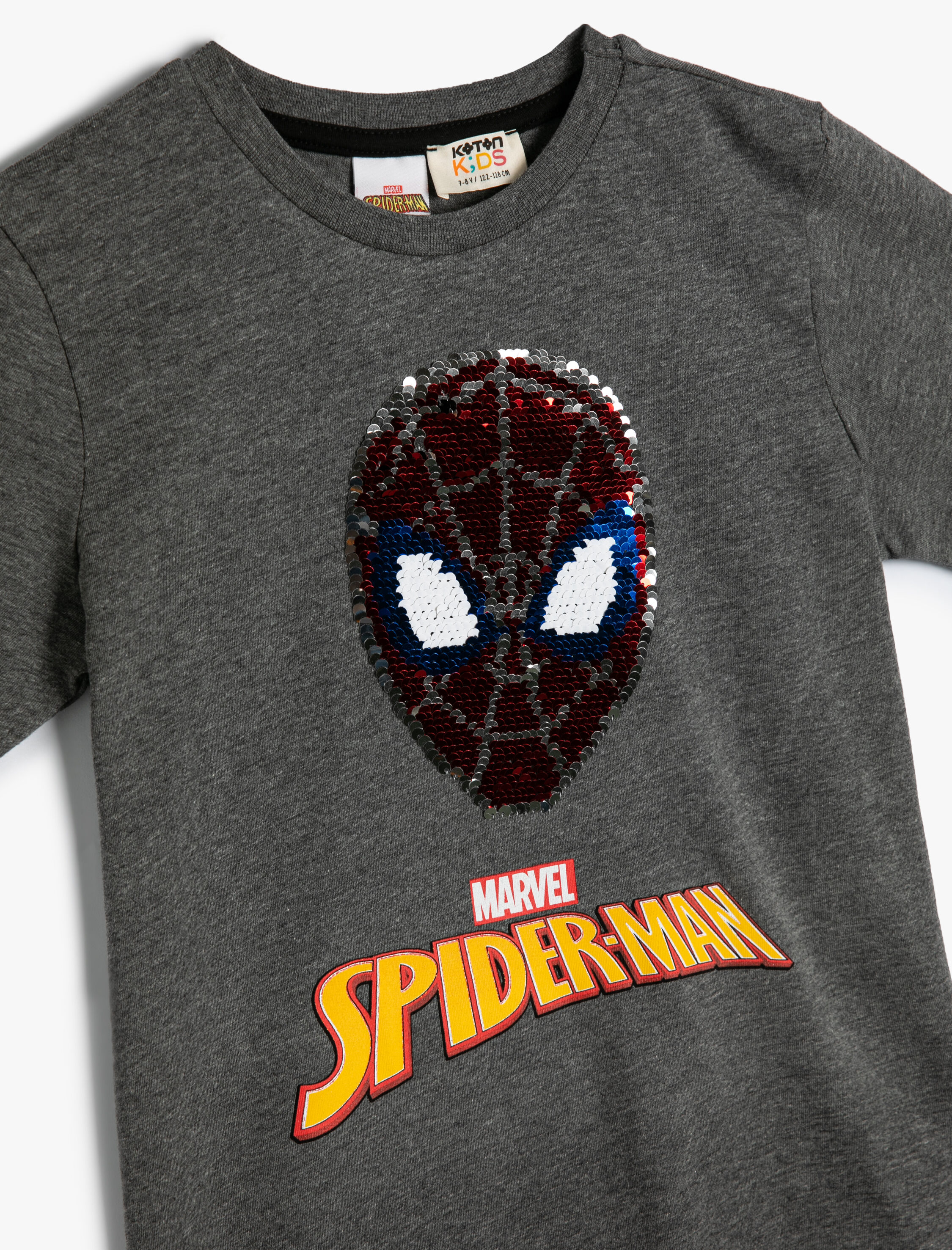 Erkek Çocuk Spiderman Tişört Pullu Payetli Lisanslı