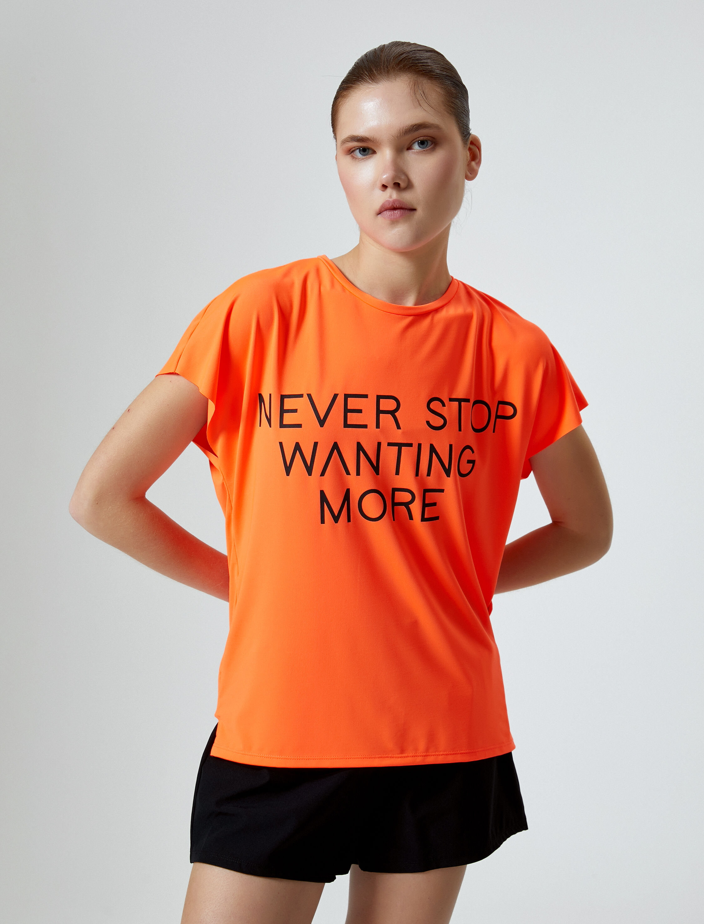   Spor Tişört Rahat Kalıp Baskılı Kısa Kollu Bisiklet Yaka