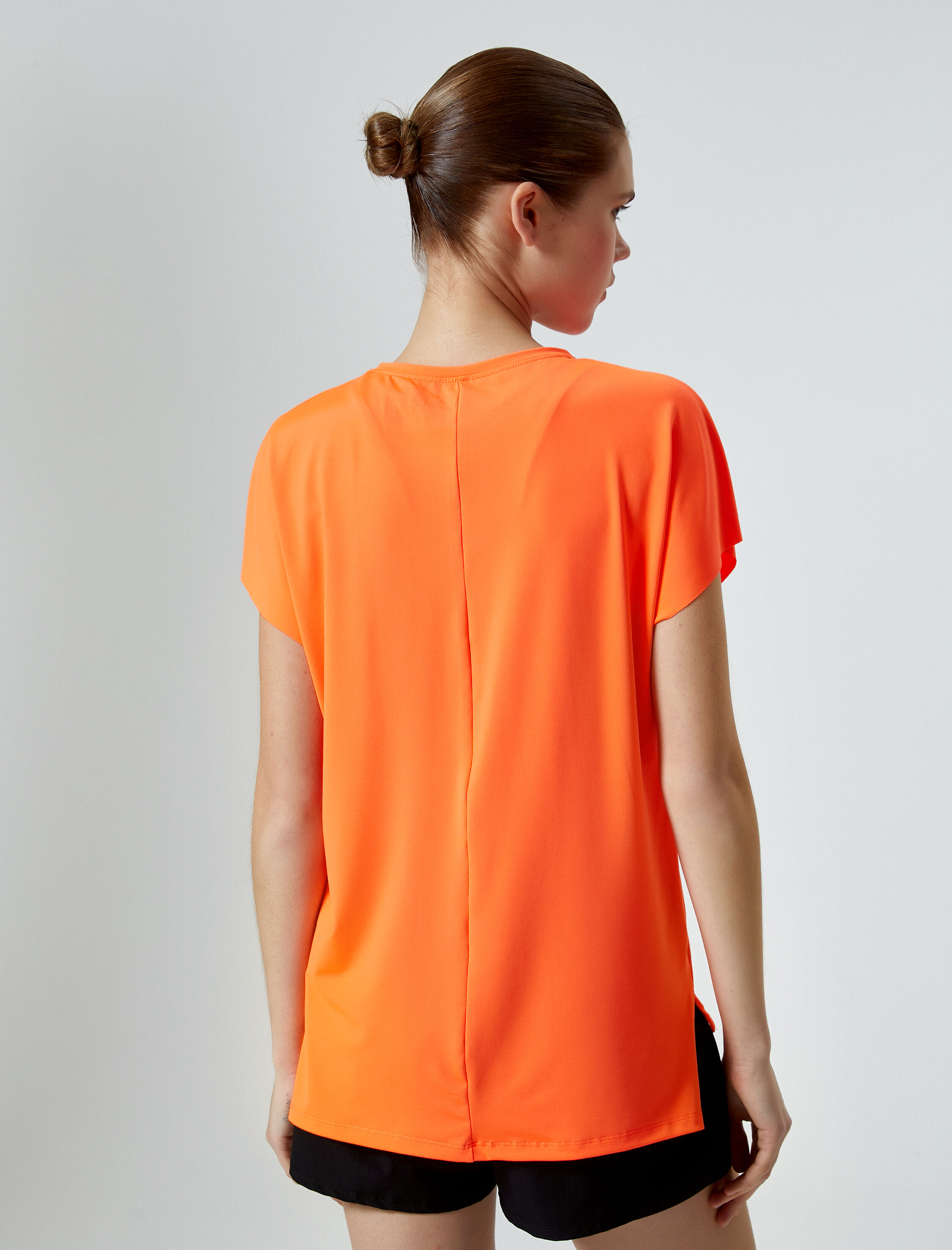   Spor Tişört Rahat Kalıp Baskılı Kısa Kollu Bisiklet Yaka