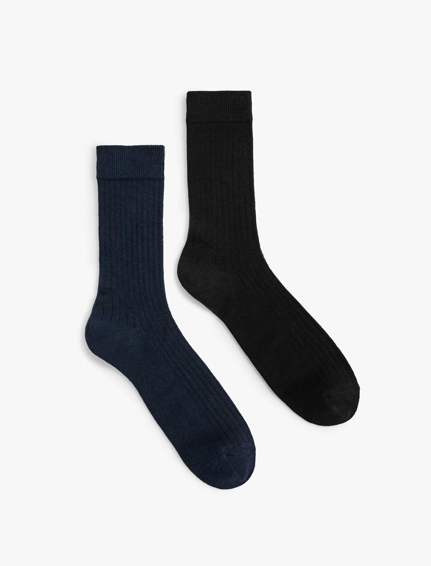  Erkek 2'li Soket Çorap Seti Çok Renkli