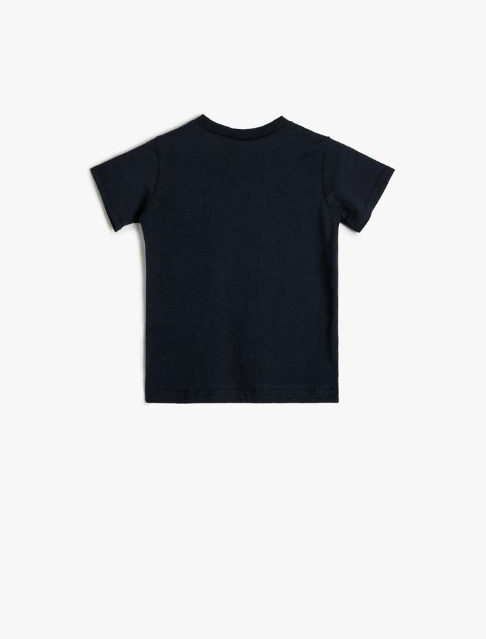 Erkek Bebek Tişört Kısa Kollu Slogan Baskılı Bisiklet Yaka Pamuklu