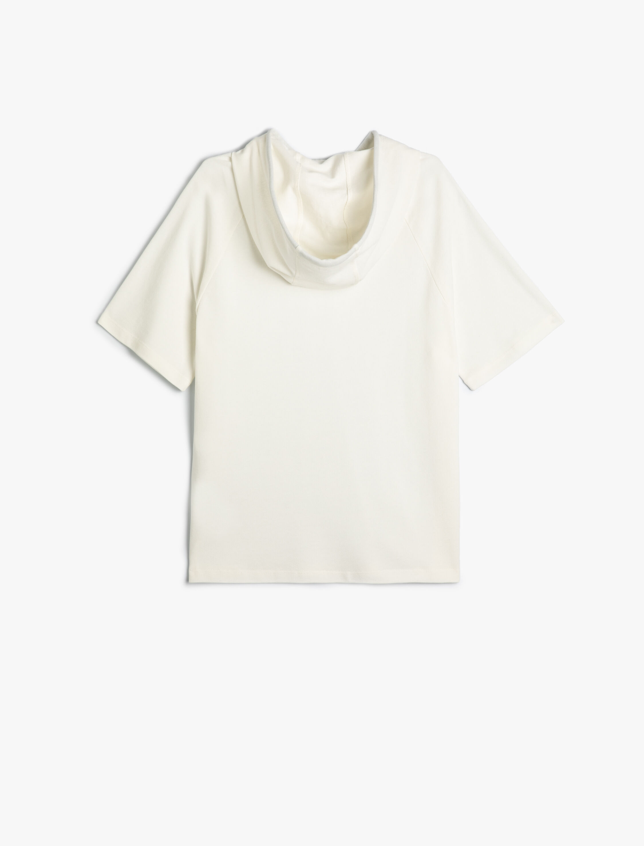   Kapşonlu Tişört Slogan Baskılı Kısa Kollu