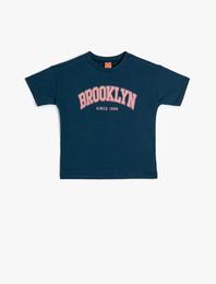 Brooklyn Tişört Kısa Kollu Bisiklet Yaka Pamuklu