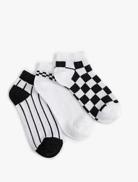 3'lü Desenli Patik Çorap Seti
