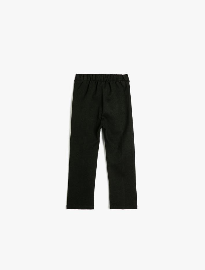 Kız Bebek Tayt Düğme Detaylı Beli Lastikli