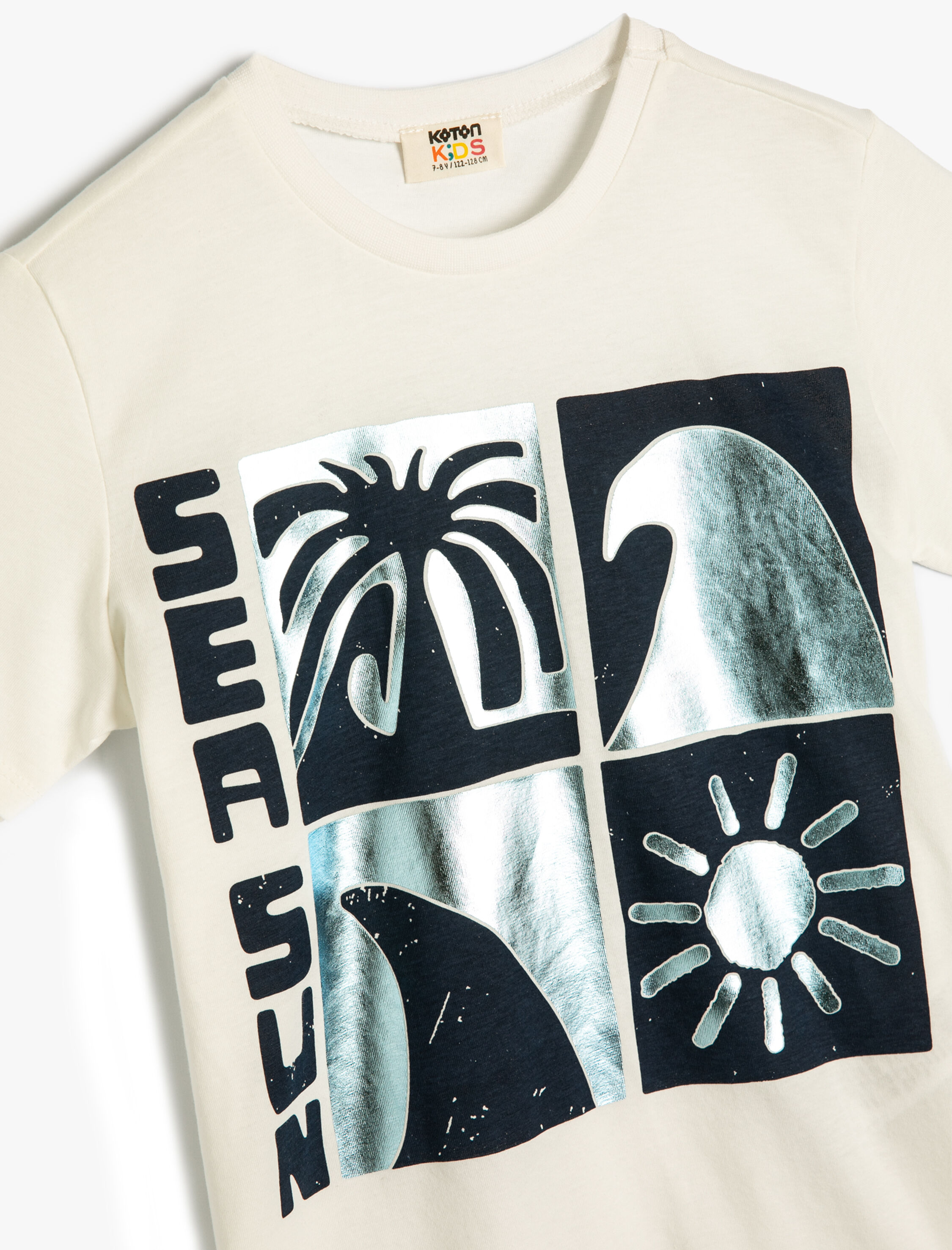  Erkek Çocuk Tişört Yaz Temalı Baskılı Kısa kollu Bisiklet Yaka Pamuklu