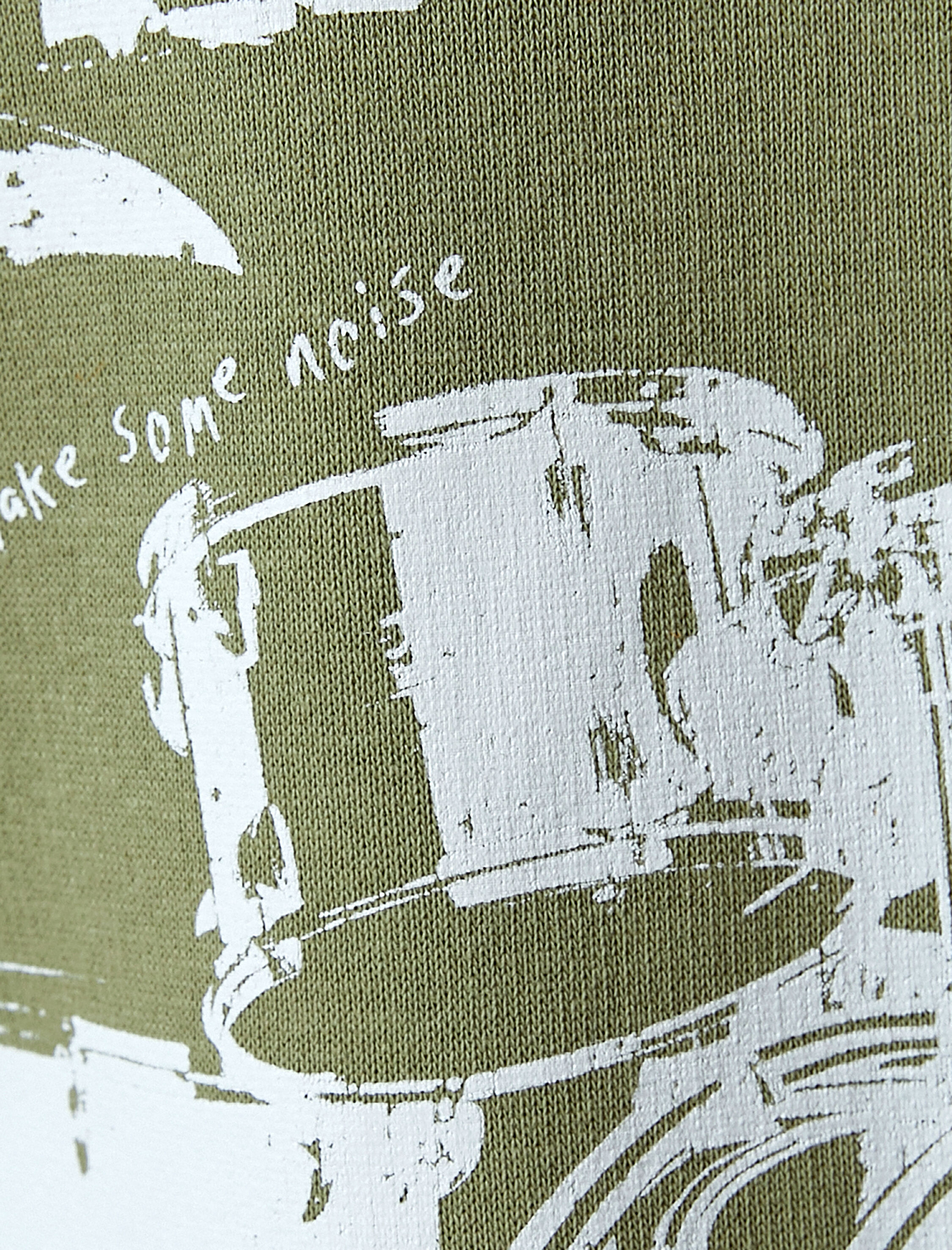   Şardonlu Baskılı Sweatshirt Uzun Kollu Bisiklet Yaka Rahat Kalıp