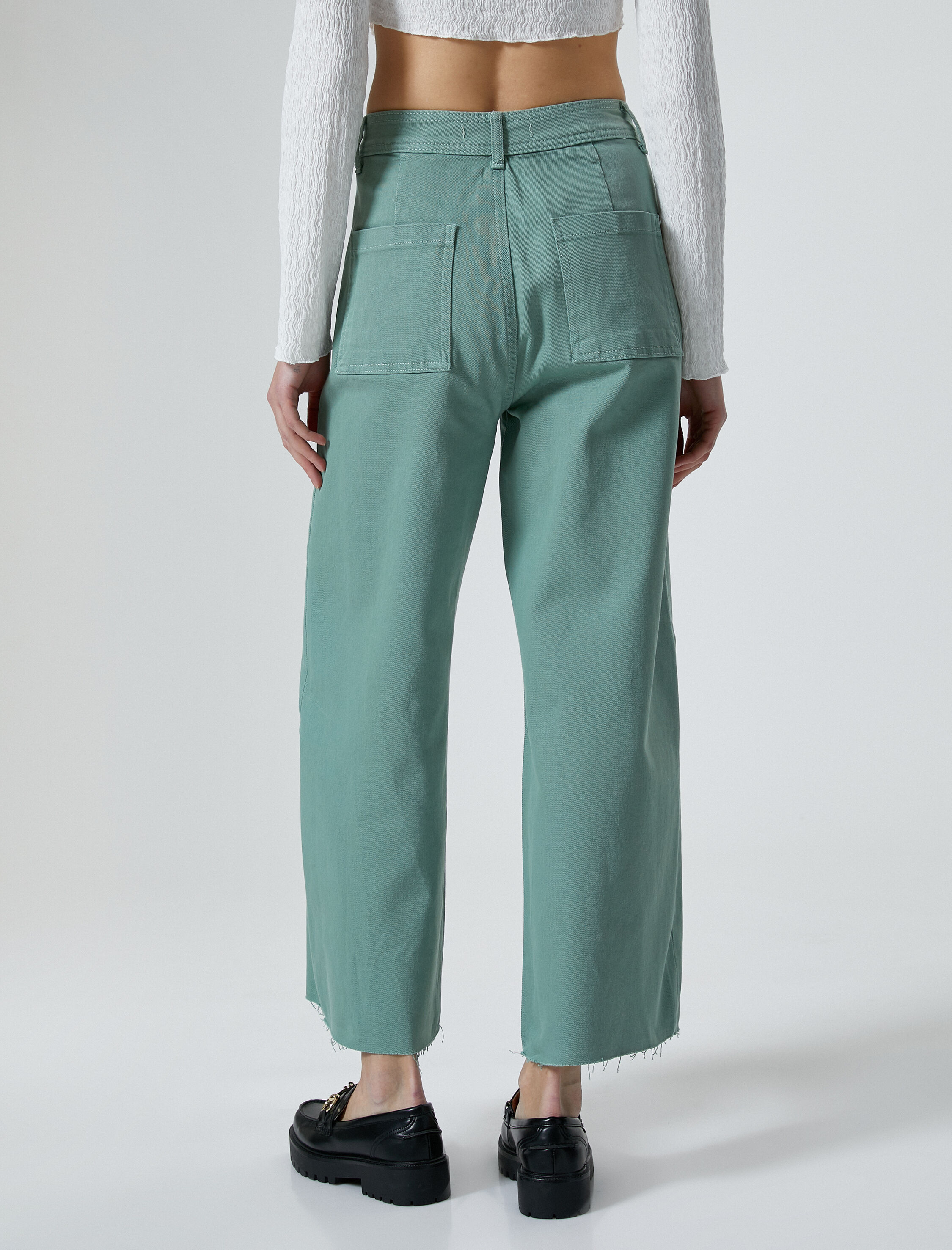   Geniş Kısa Paça Kot Pantolon Yüksek Bel - Sandra Jeans