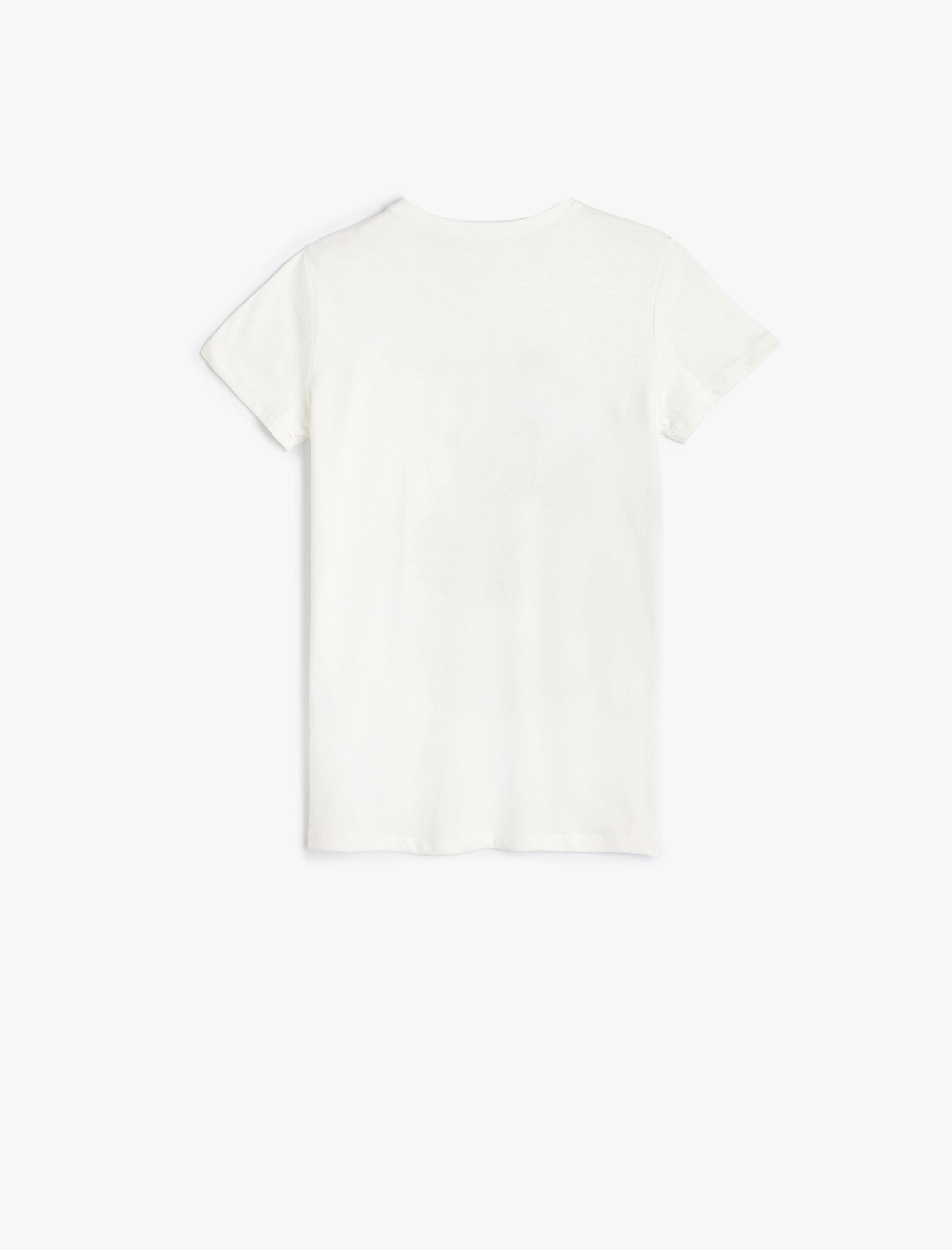  Kız Çocuk Tişört Kısa Kollu Bisiklet Yaka Kedi Pul Payet İşlemeli