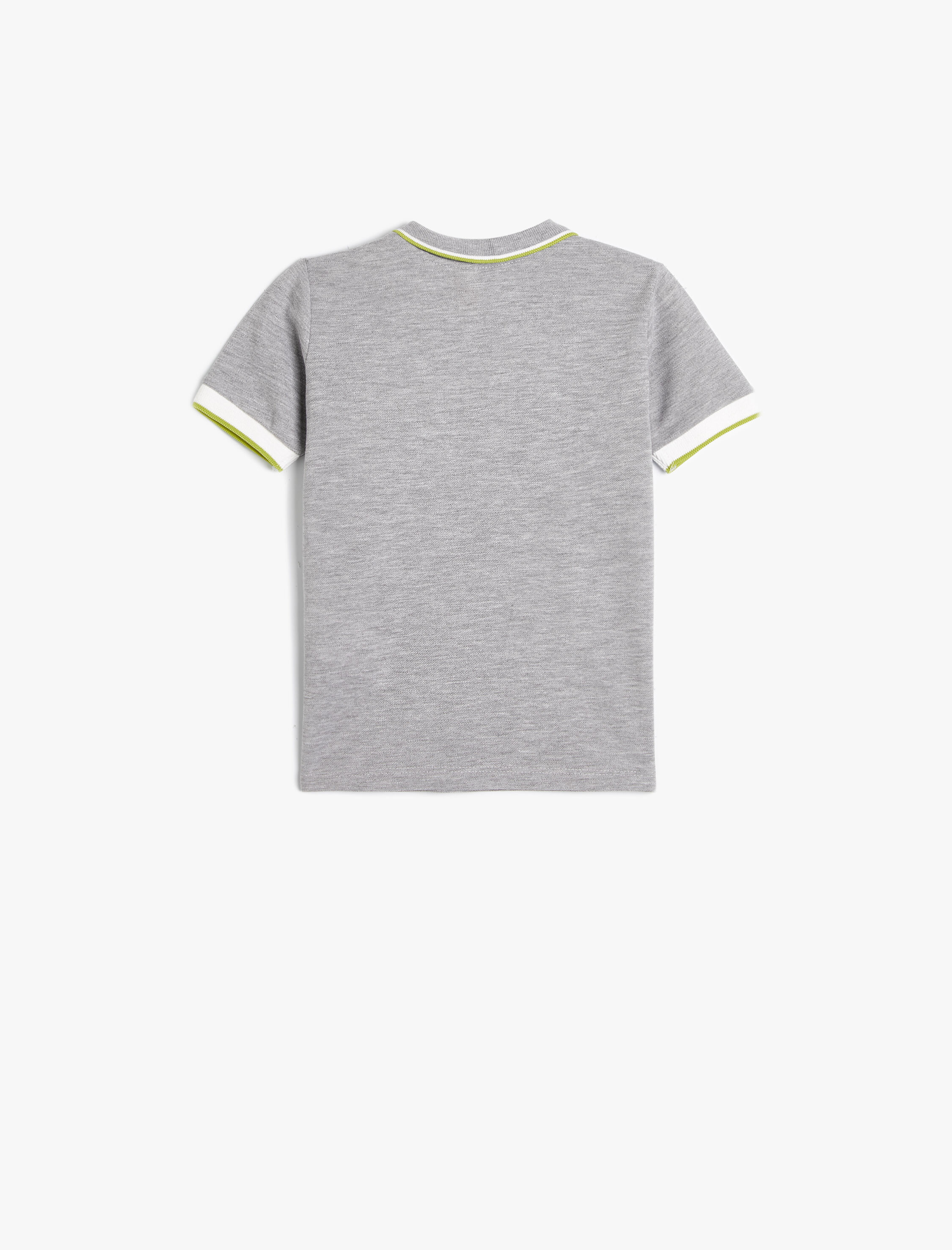  Erkek Bebek Polo Yaka Tişört Kısa Kollu Dinozor İşleme Detaylı Düğmeli