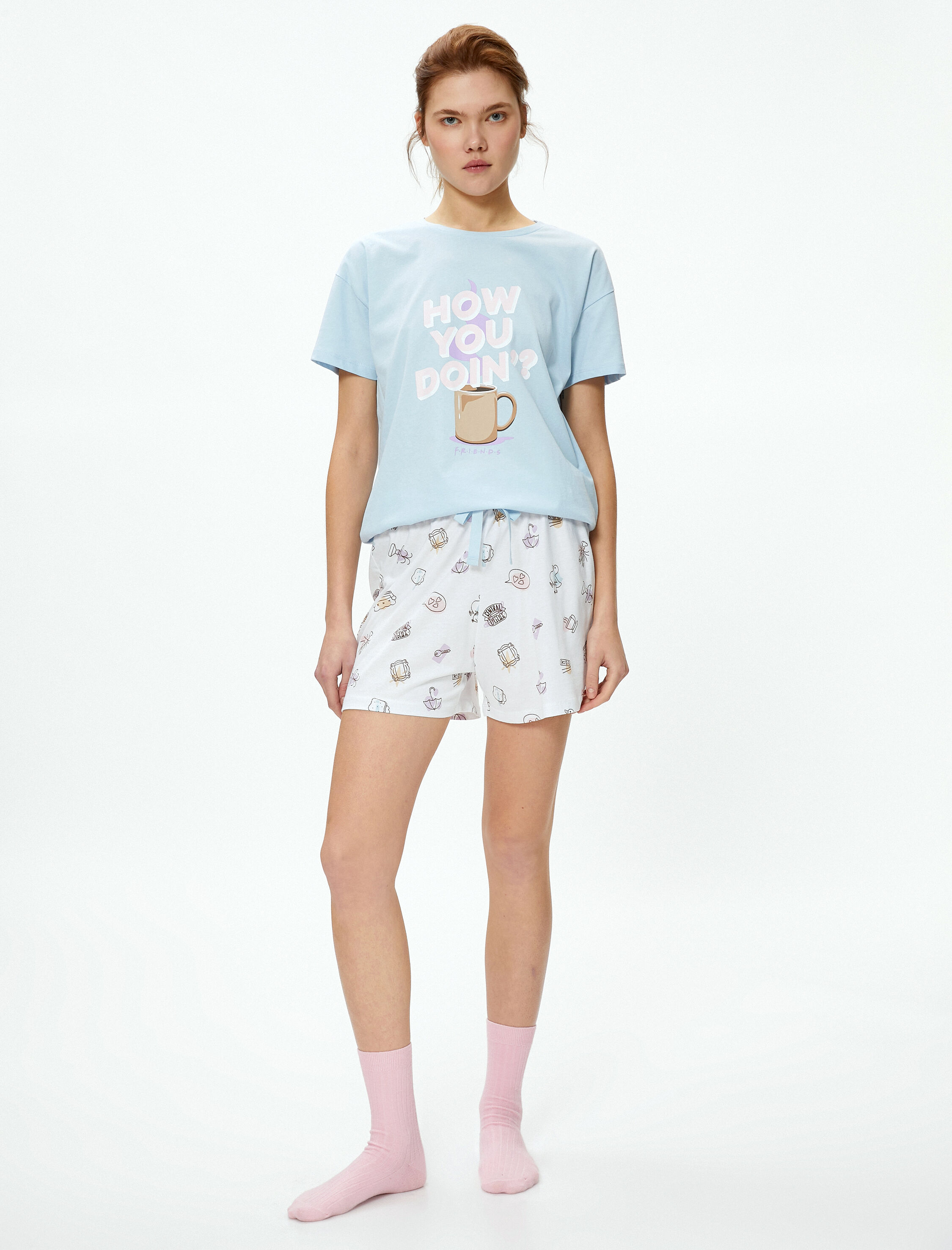   Friends Pijama Takımı Şortlu Kısa Kollu Lisanslı