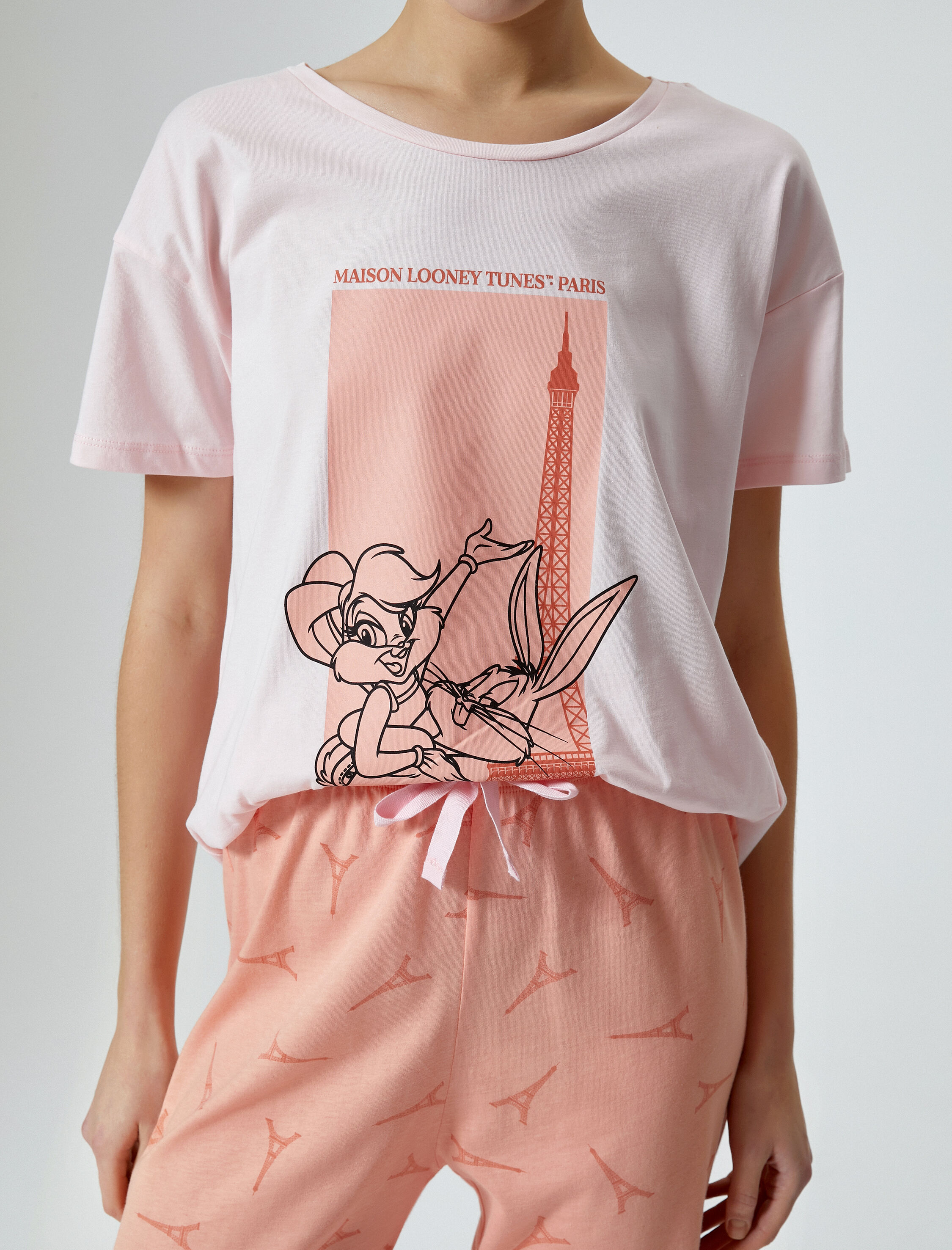   Pijama Takımı Pamuklu Bugs Bunny Lisanslı Baskılı Kısa Kollu