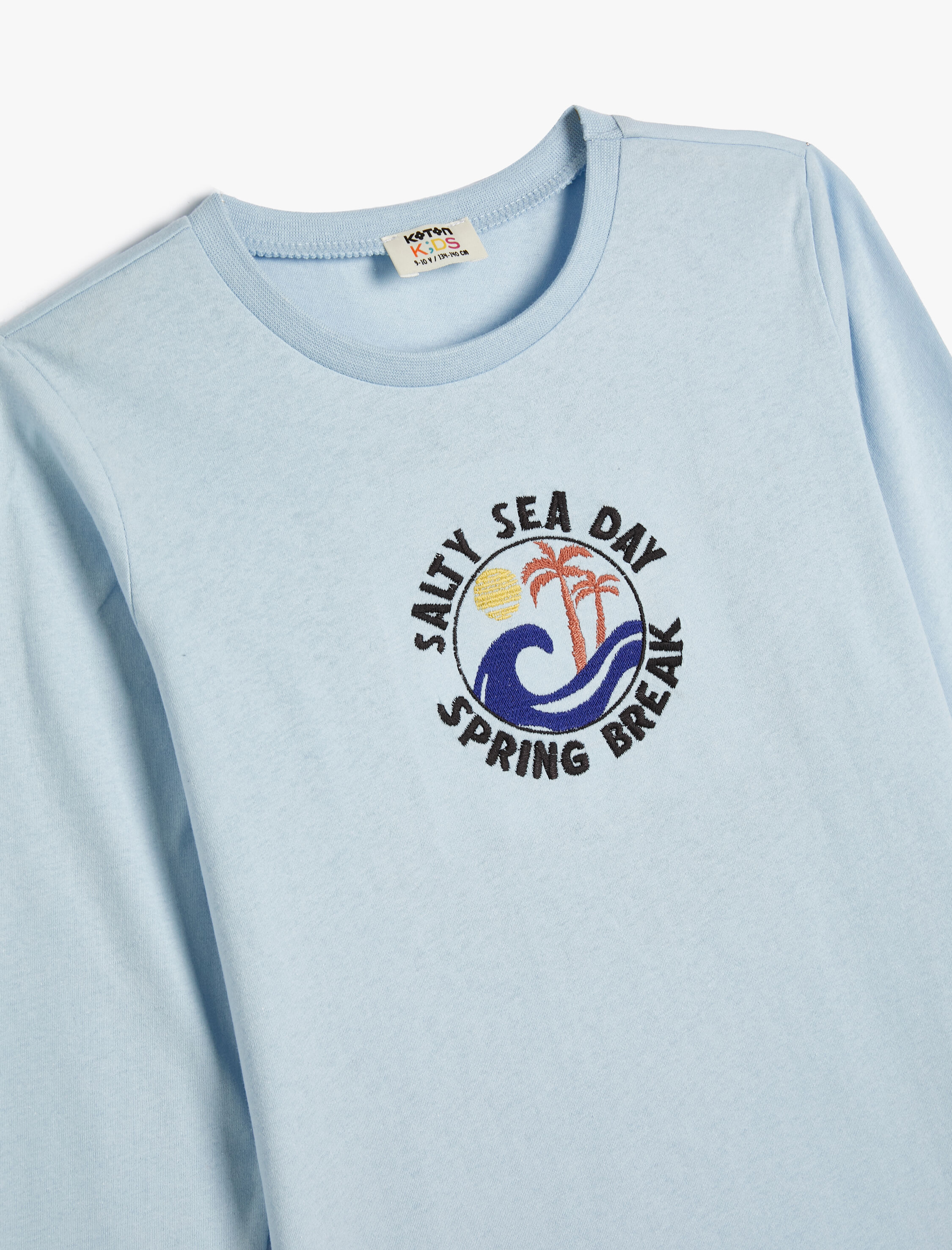  Erkek Çocuk Sweatshirt Yaz Temalı Baskılı Uzun Kollu Bisiklet Yaka Pamuklu