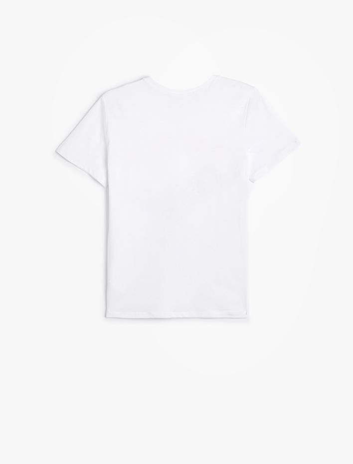 Erkek Çocuk Dinozorlu Tişört Kısa Kollu Bisiklet Yaka Pamuklu