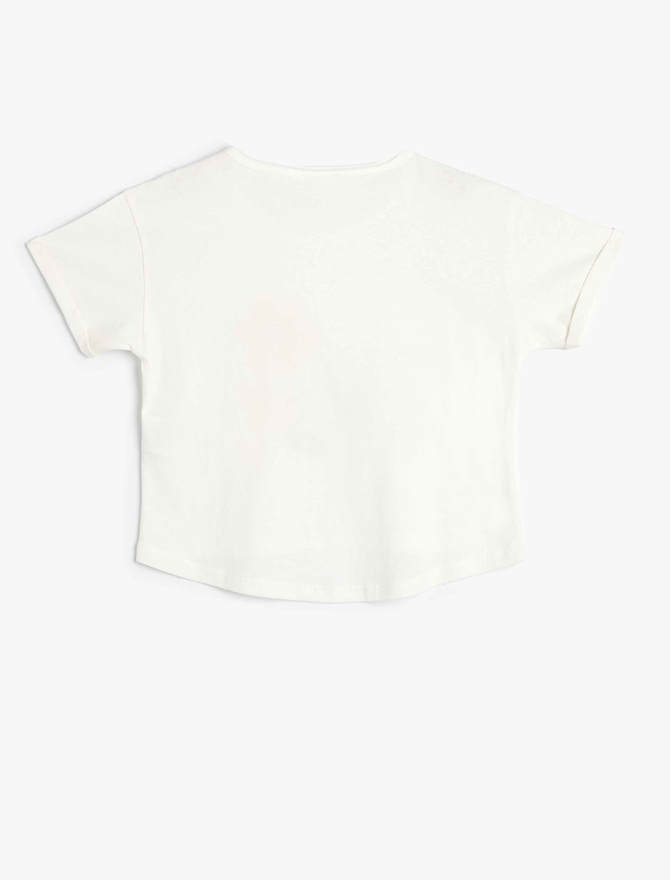  Kız Çocuk Tişört Çiçekli Kısa Kollu Bisiklet Yaka Pamuklu