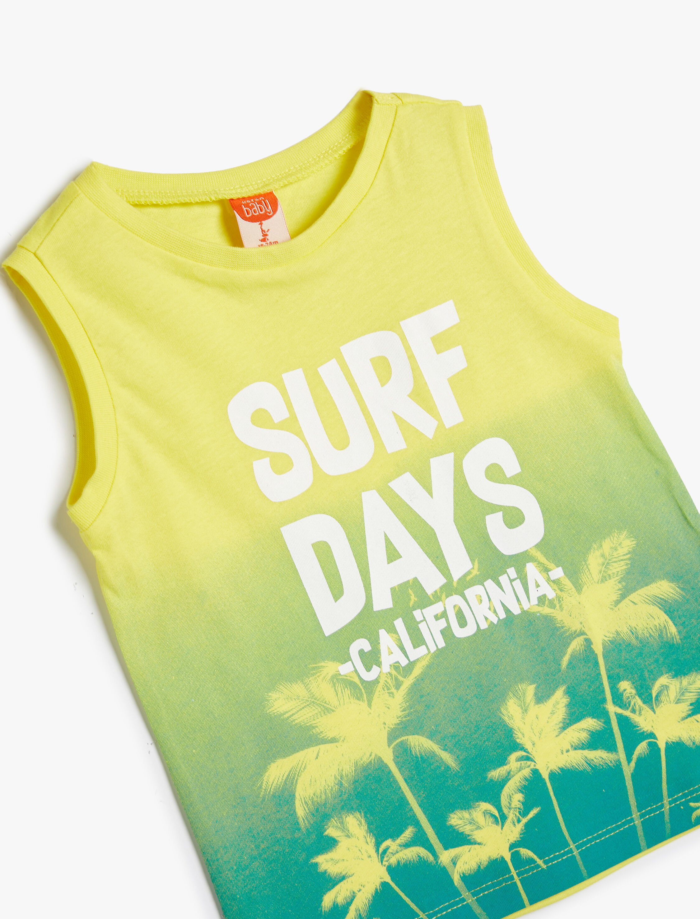  Erkek Bebek Atlet Kolsuz Sörf Temalı Pamuklu