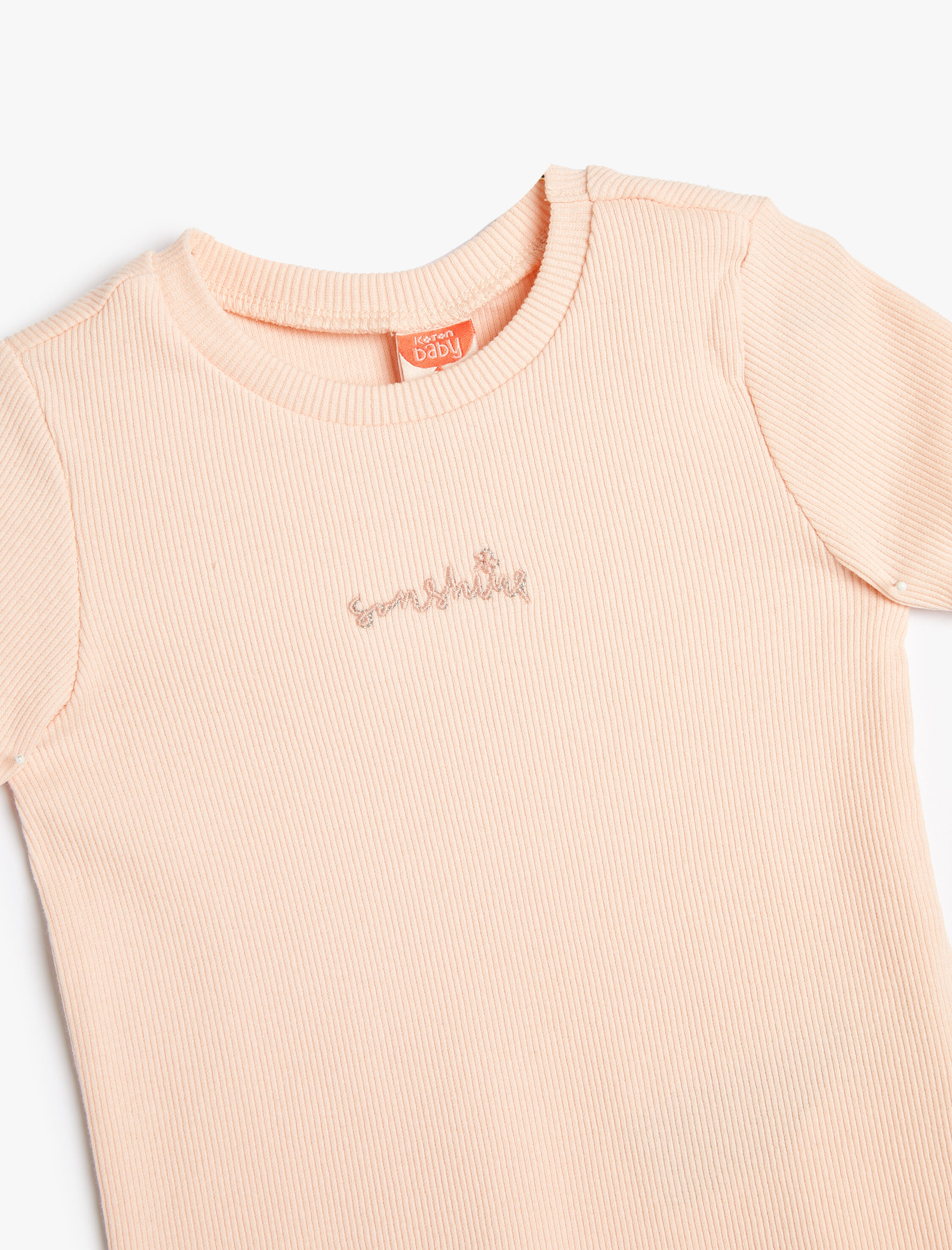  Kız Bebek Tişört Kısa Kollu Kaşkorse Bisiklet Yaka İşlemeli