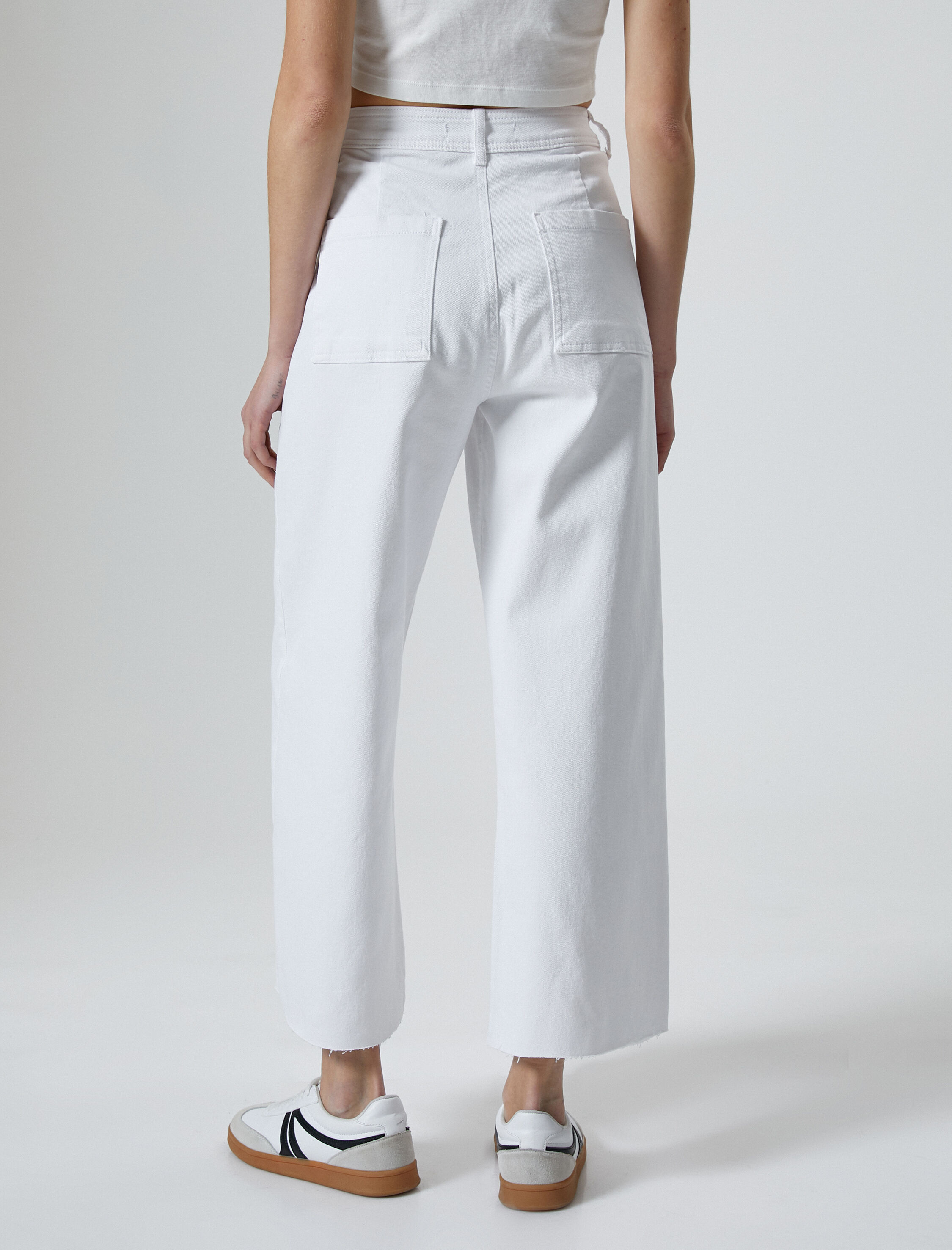   Geniş Kısa Paça Kot Pantolon Yüksek Bel - Sandra Jeans