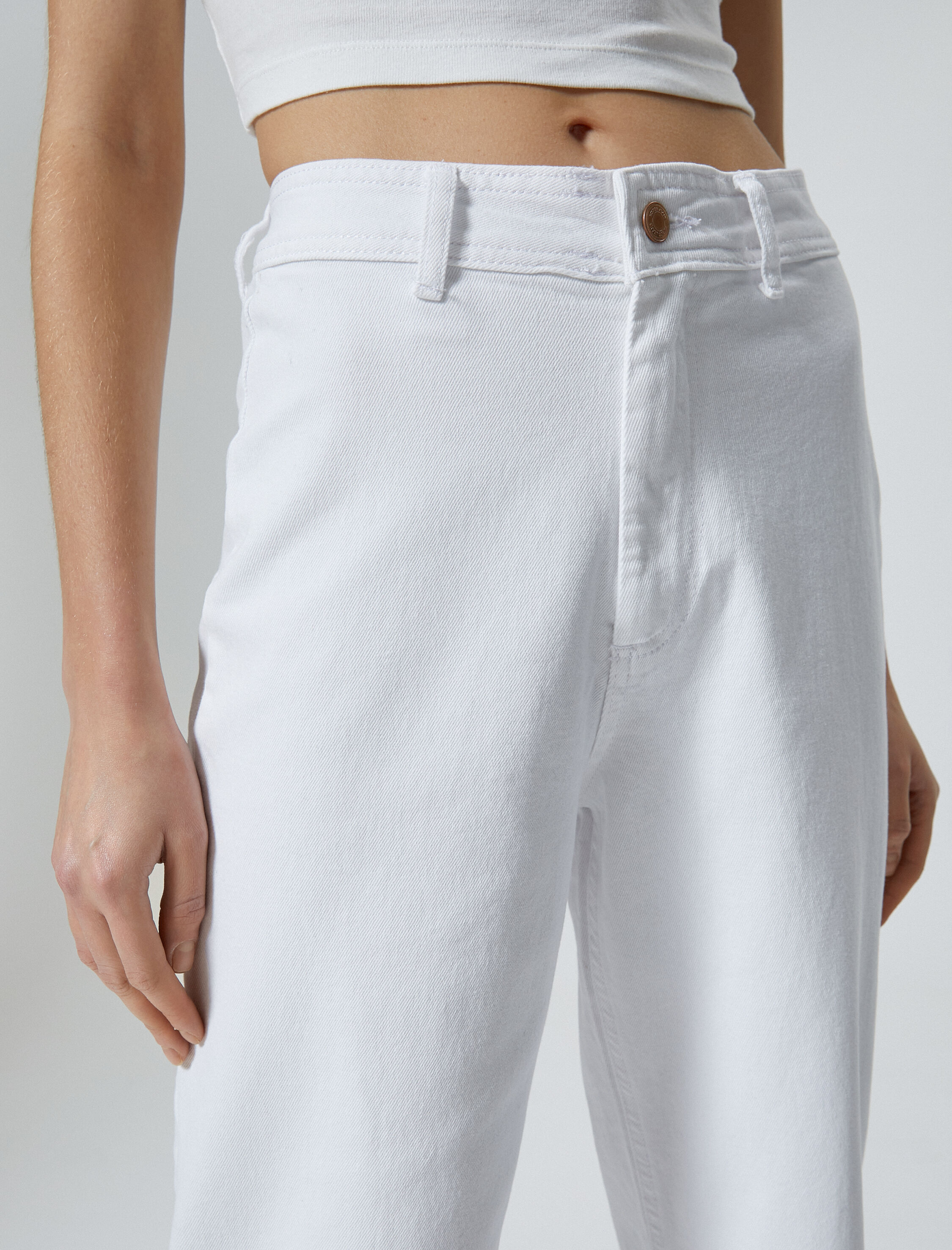   Geniş Kısa Paça Kot Pantolon Yüksek Bel - Sandra Jeans