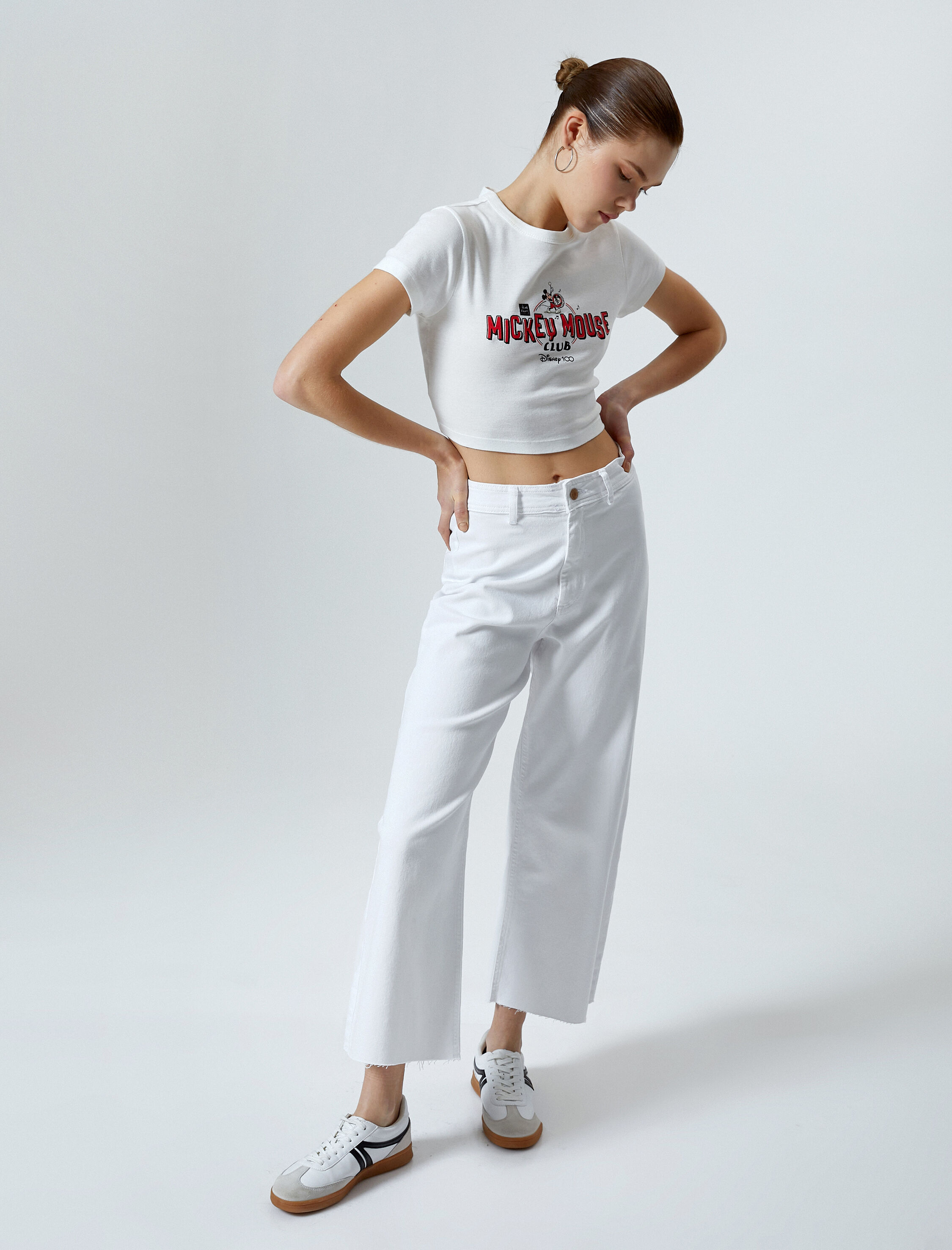   Geniş Kısa Paça Kot Pantolon Yüksek Bel - Sandra Jeans