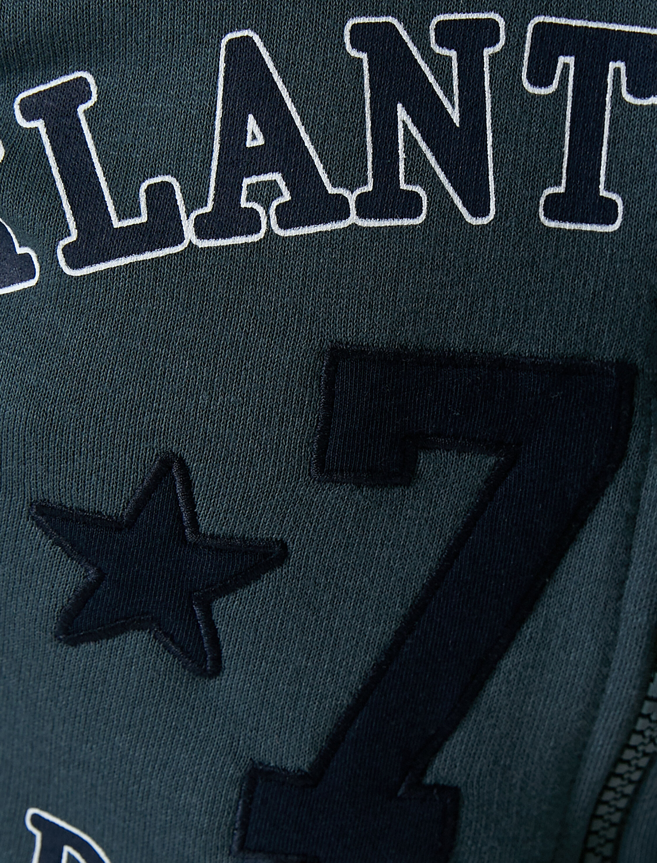   Şardonlu Kolej Crop Sweatshirt Fermuarlı Dik Yaka Baskılı