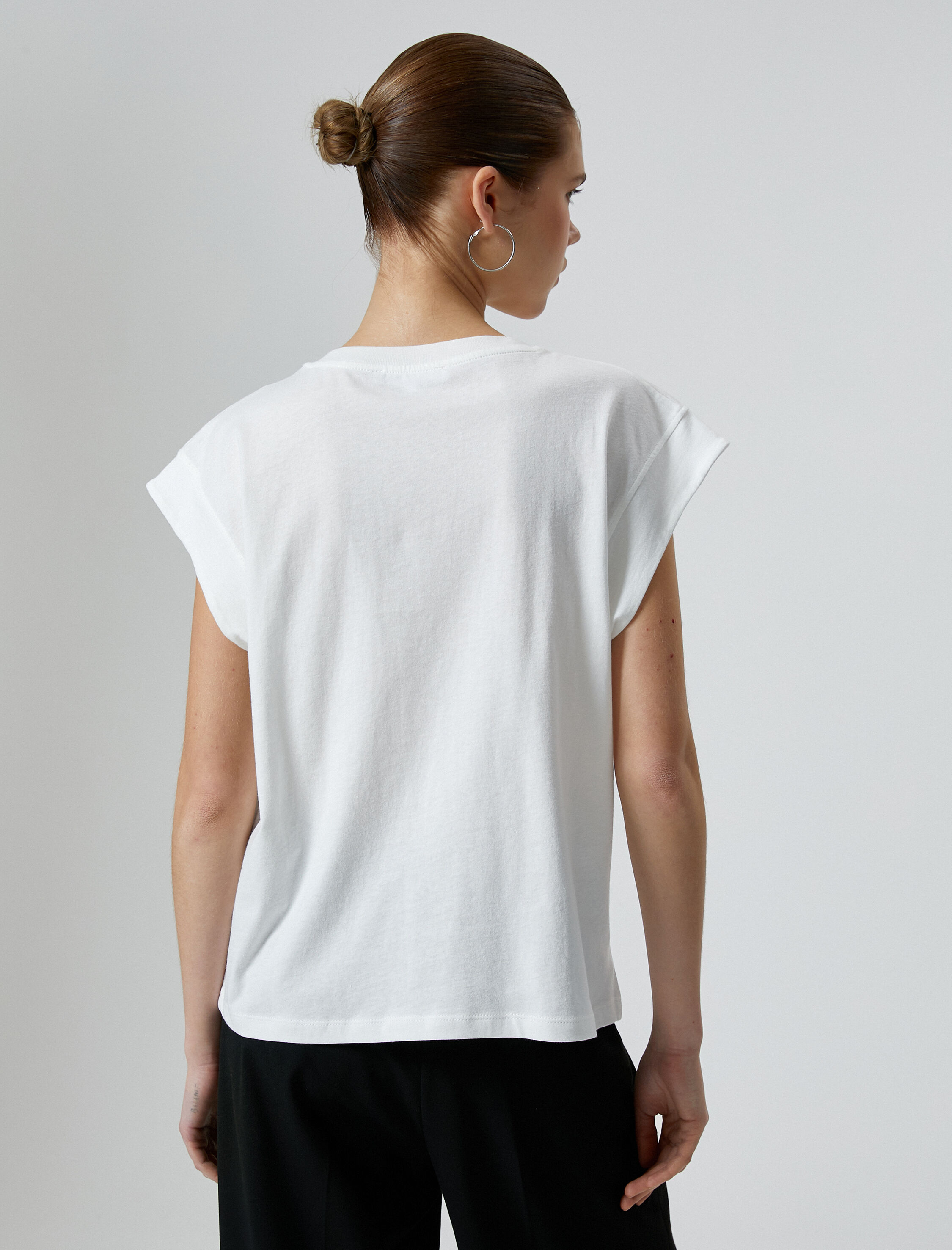   Basic Kolsuz Tişört Bisiklet Yaka Pamuklu