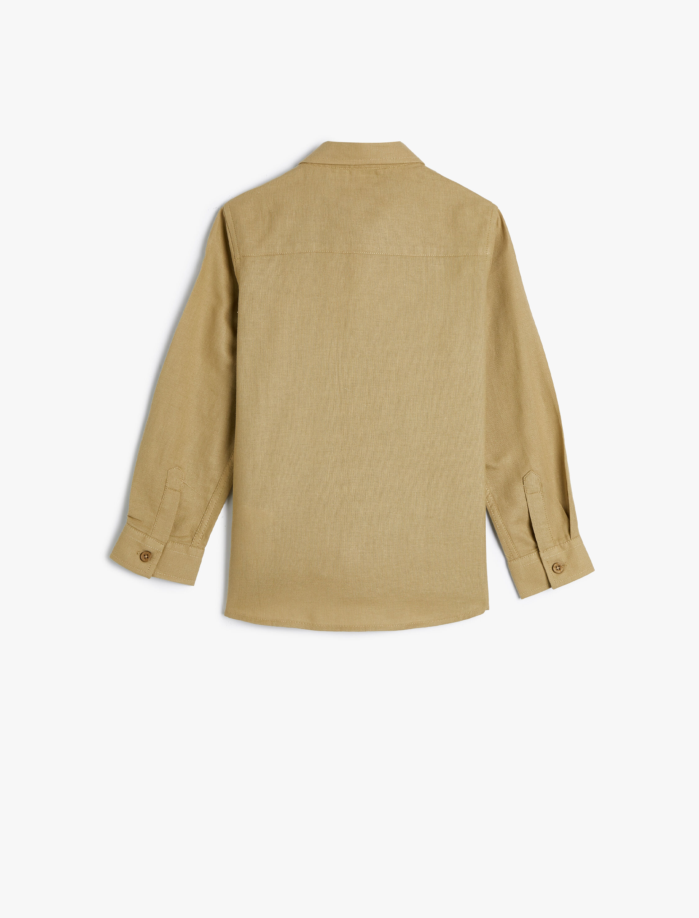  Erkek Çocuk Basic Gömlek Uzun Kollu Cep Detaylı Pamuklu