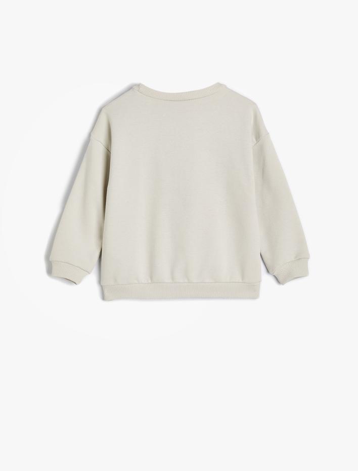 Erkek Bebek Sweatshirt Yaz Temalı Baskılı Uzun Kollu Bisiklet Yaka Pamuklu