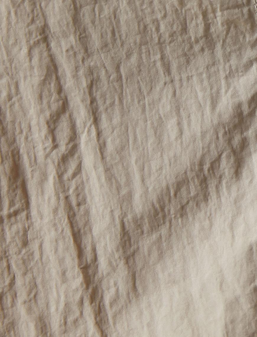   Paraşüt Kumaş Crop Gömlek Oversize Beli Lastikli
