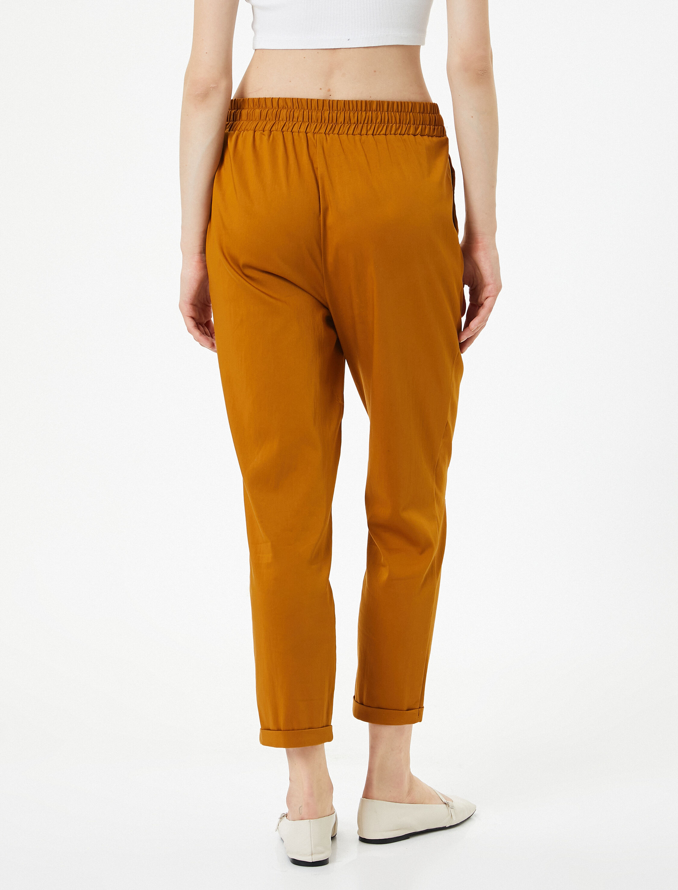   Havuç Pantolon Beli Bağcıklı Cepli Rahat Kesim