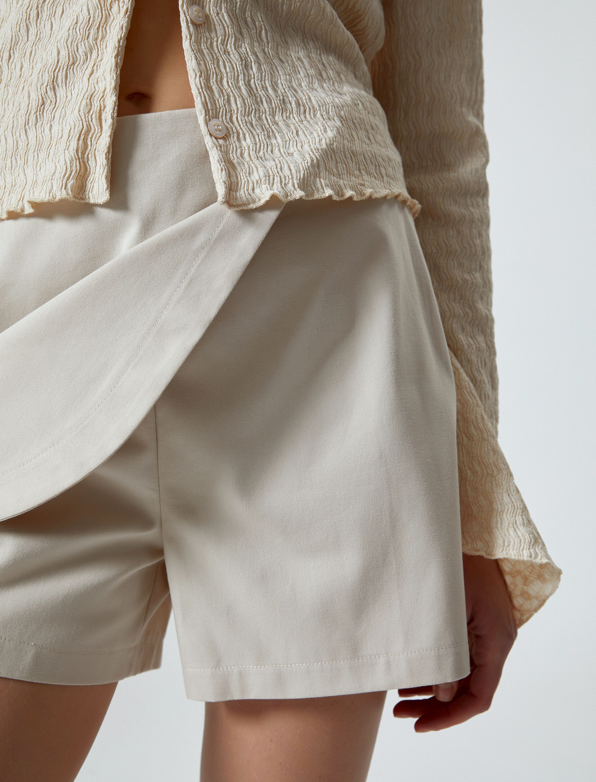   Kruvaze Şort Etek Pamuklu Slim Fit