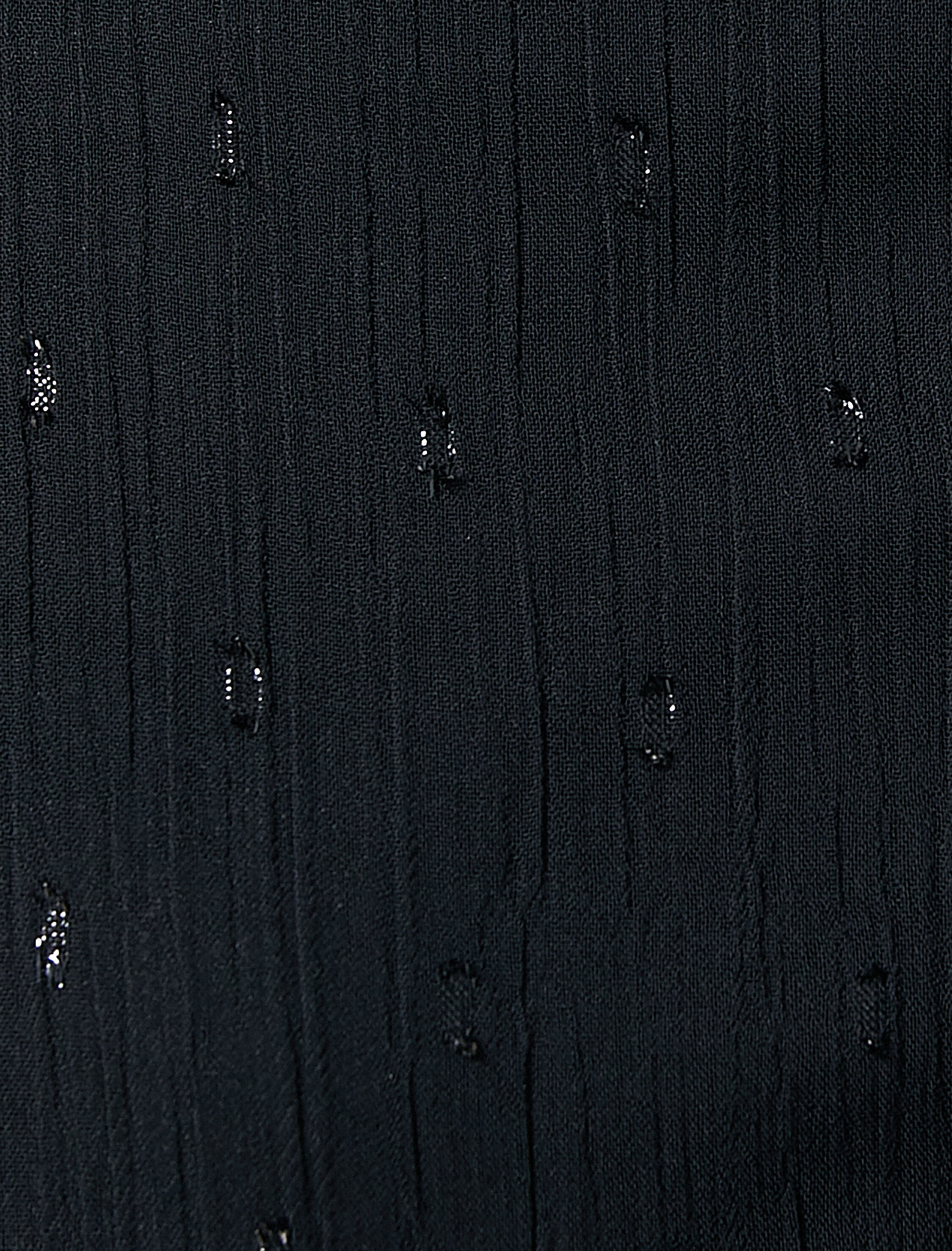   Fırfırlı Mini Elbise Kolsuz Sırt Detaylı Slim Fit  V Yaka