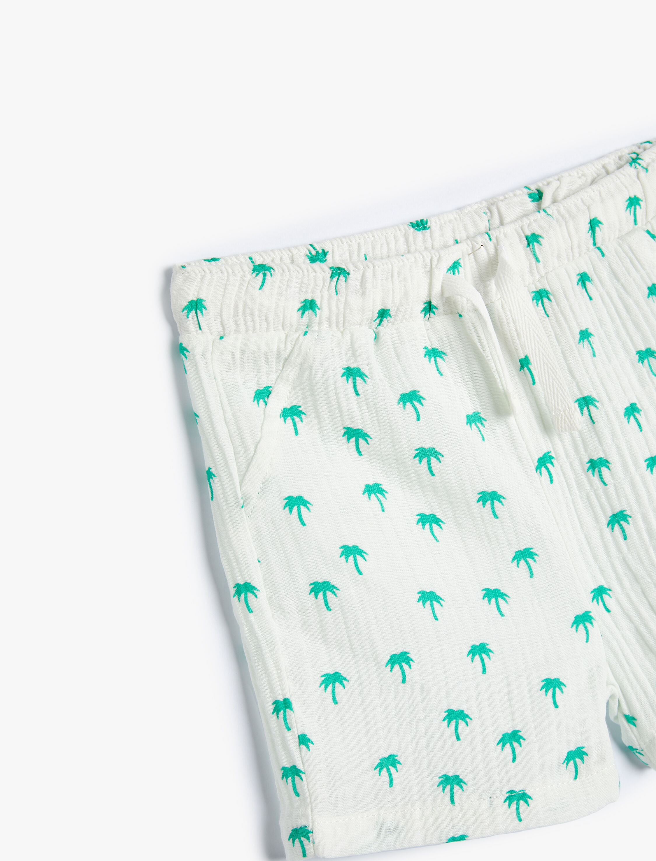  Erkek Bebek Şort Baskılı Cepli Dokulu Pamuklu