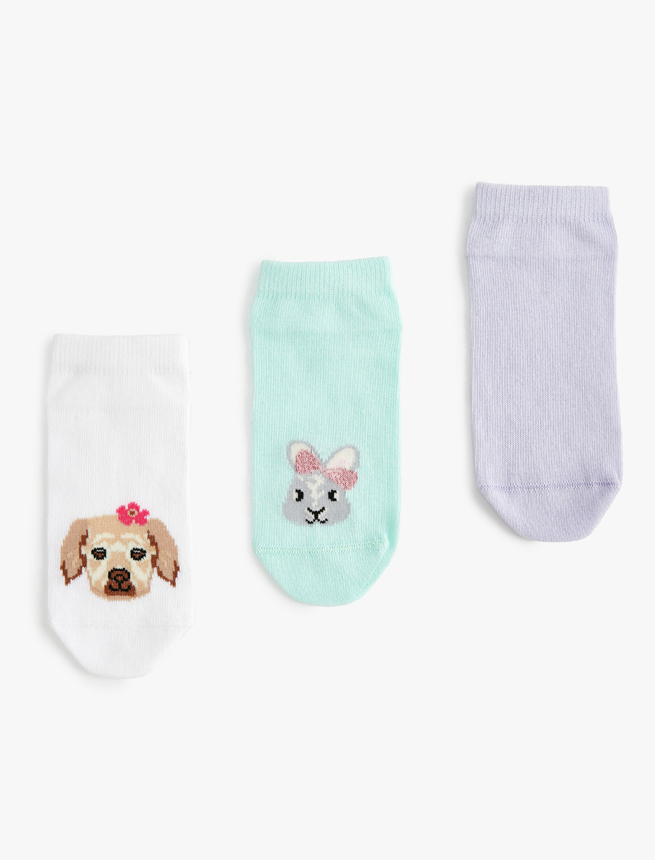  Kız Çocuk 3'lü Çorap Seti Pamuklu Baskılı