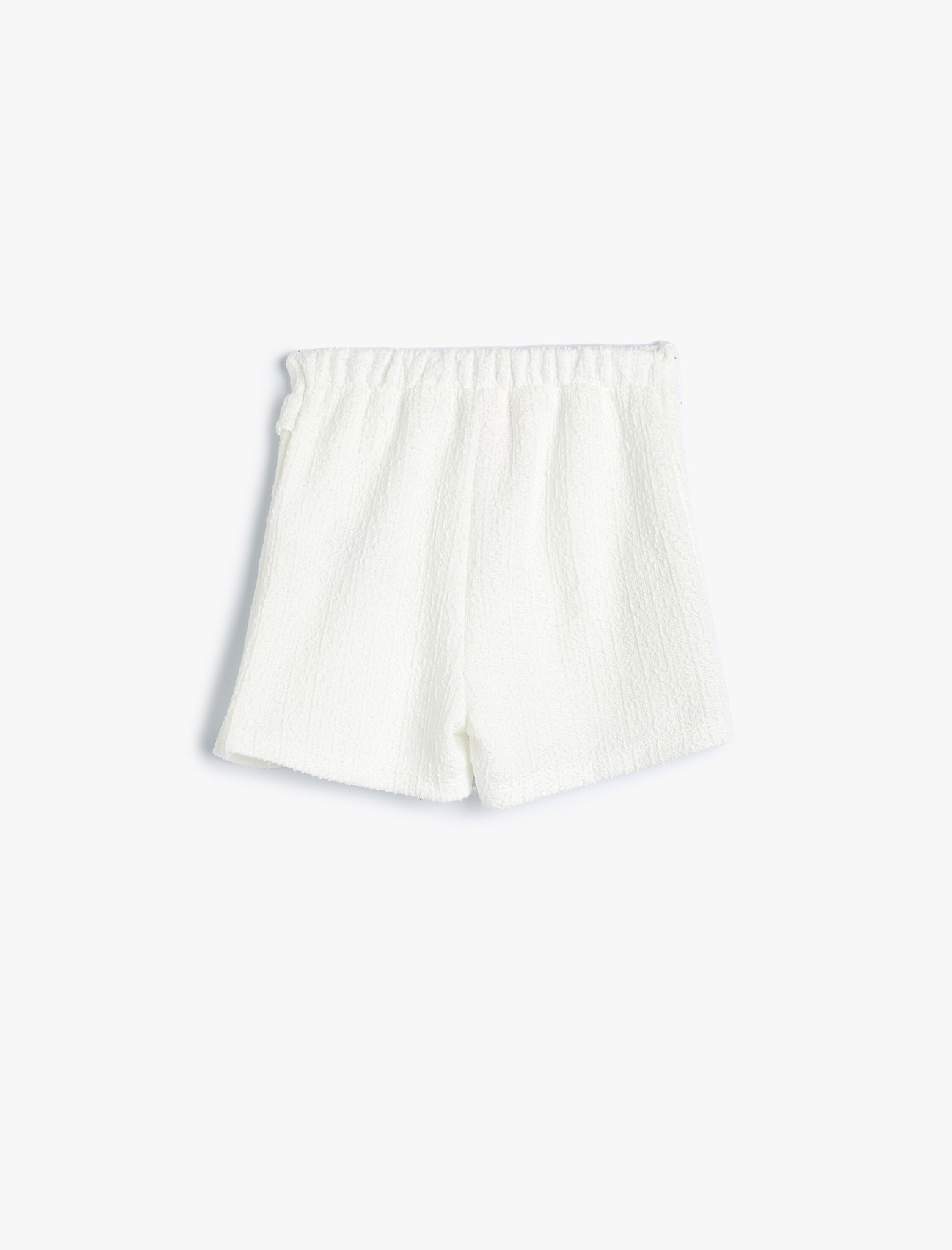  Kız Bebek Şort Etek Beli Lastikli Kruvaze Dokulu Toka Detaylı