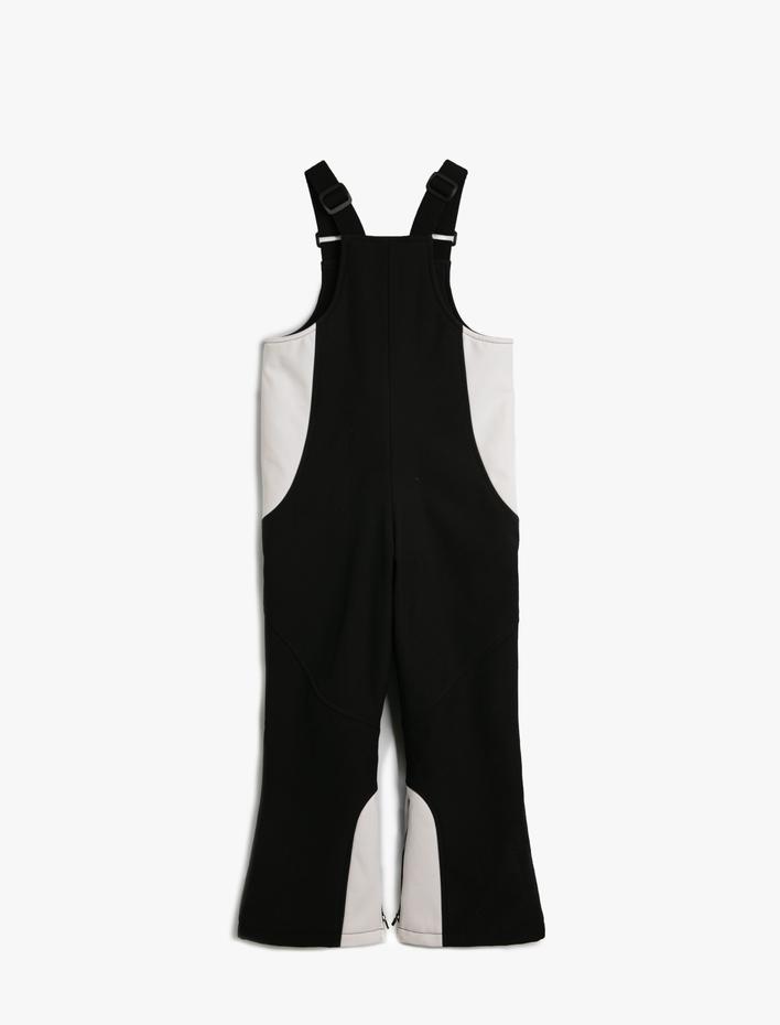 Kız Çocuk Kayak Tulumu Renk Bloklu Fermuarlı