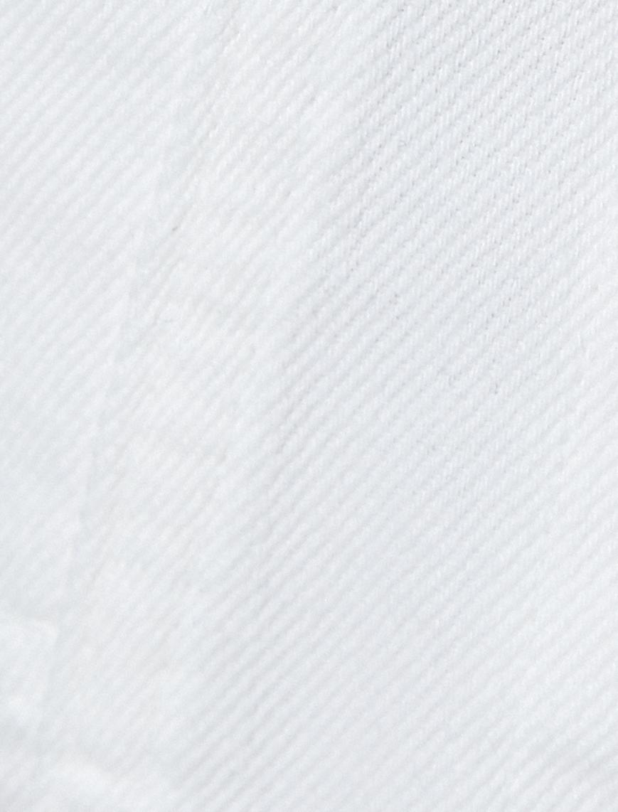   Taşlı Crop Kot Ceket Kapaklı Cepli Uzun Kollu Pamuklu