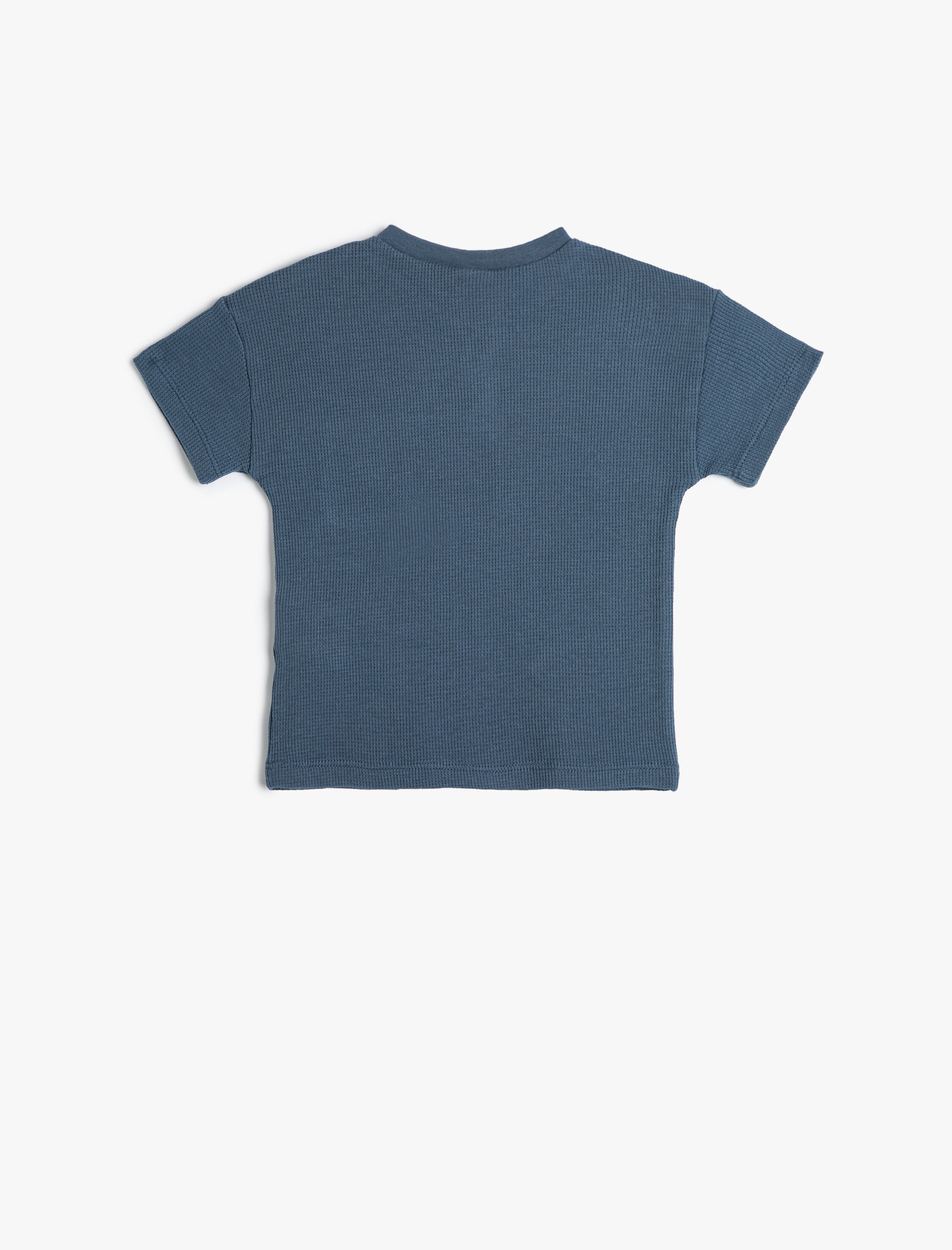  Erkek Bebek Tişört Cepli Kısa Kollu Bisiklet Yaka Fitilli Pamuklu